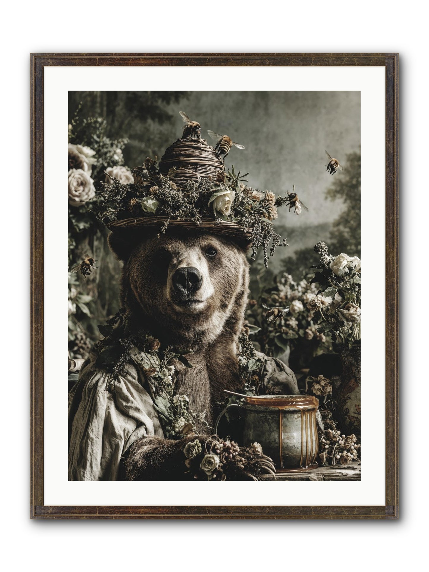 Harvest Moon's Diary Framed Print - Slimwoods Black/Gold 24x32