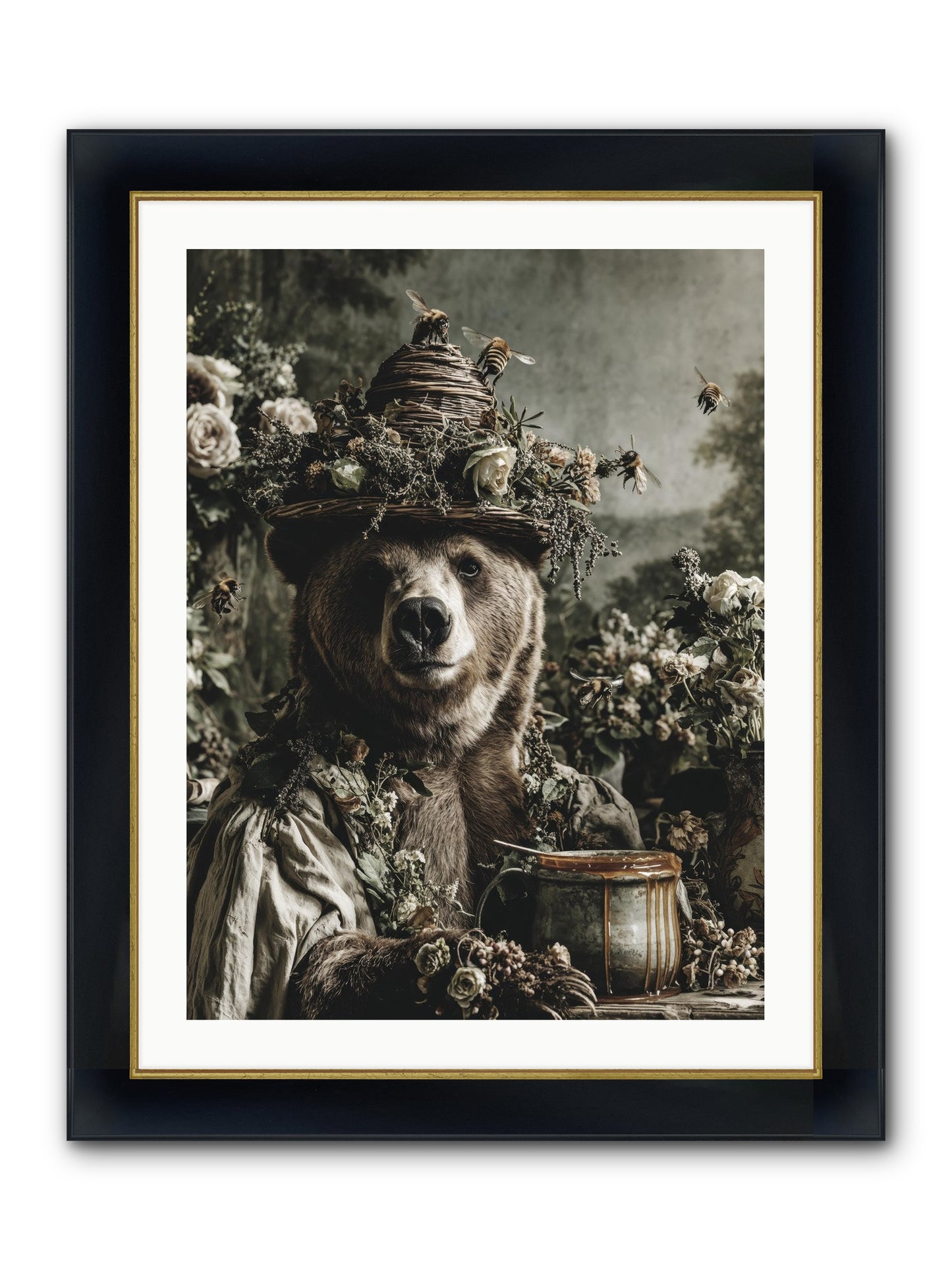 Harvest Moon's Diary Framed Print - Wide Black w/Gold 24x32