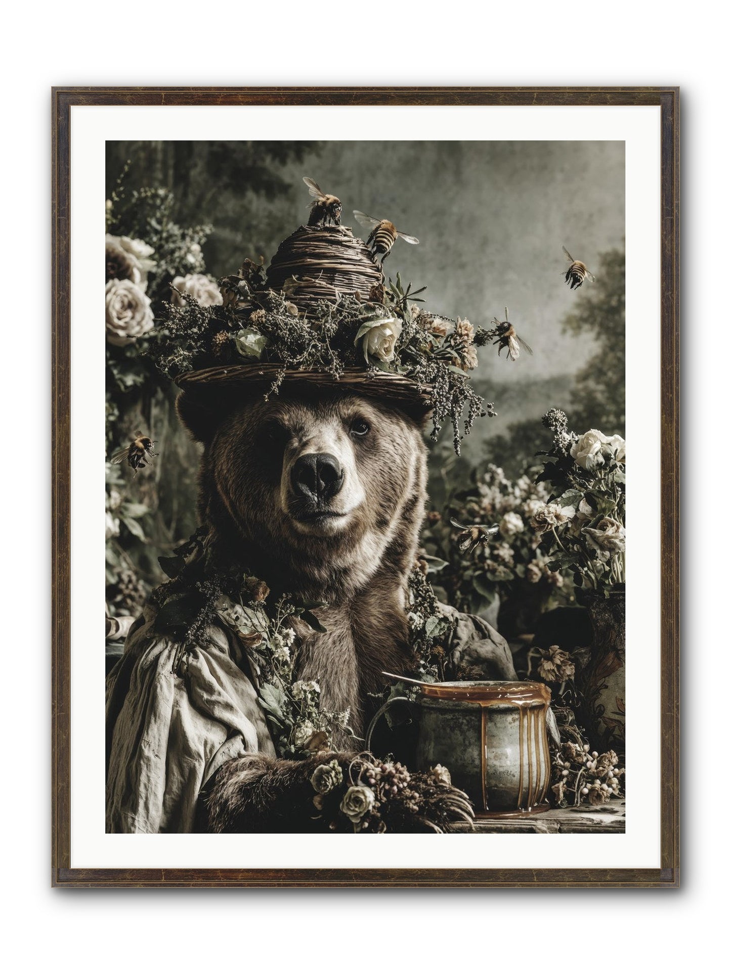 Harvest Moon's Diary Framed Print - Slimwoods Black/Gold 30x40