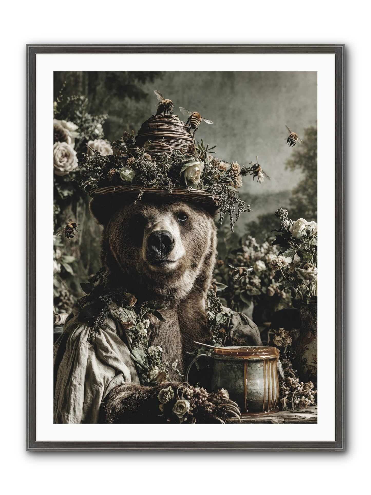 Harvest Moon's Diary Framed Print - Slimwoods Black/Silver 30x40