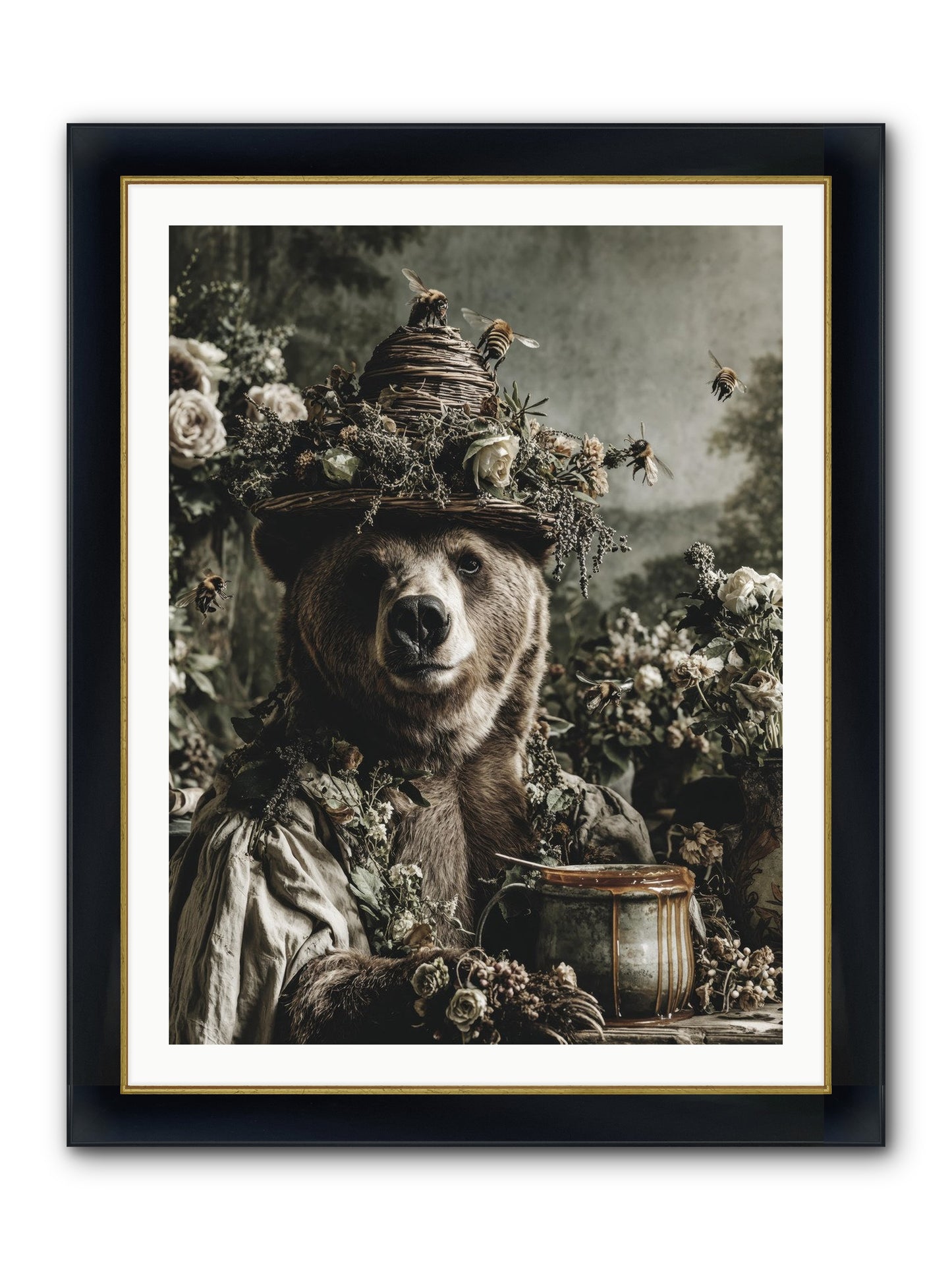 Harvest Moon's Diary Framed Print - Wide Black w/Gold 30x40