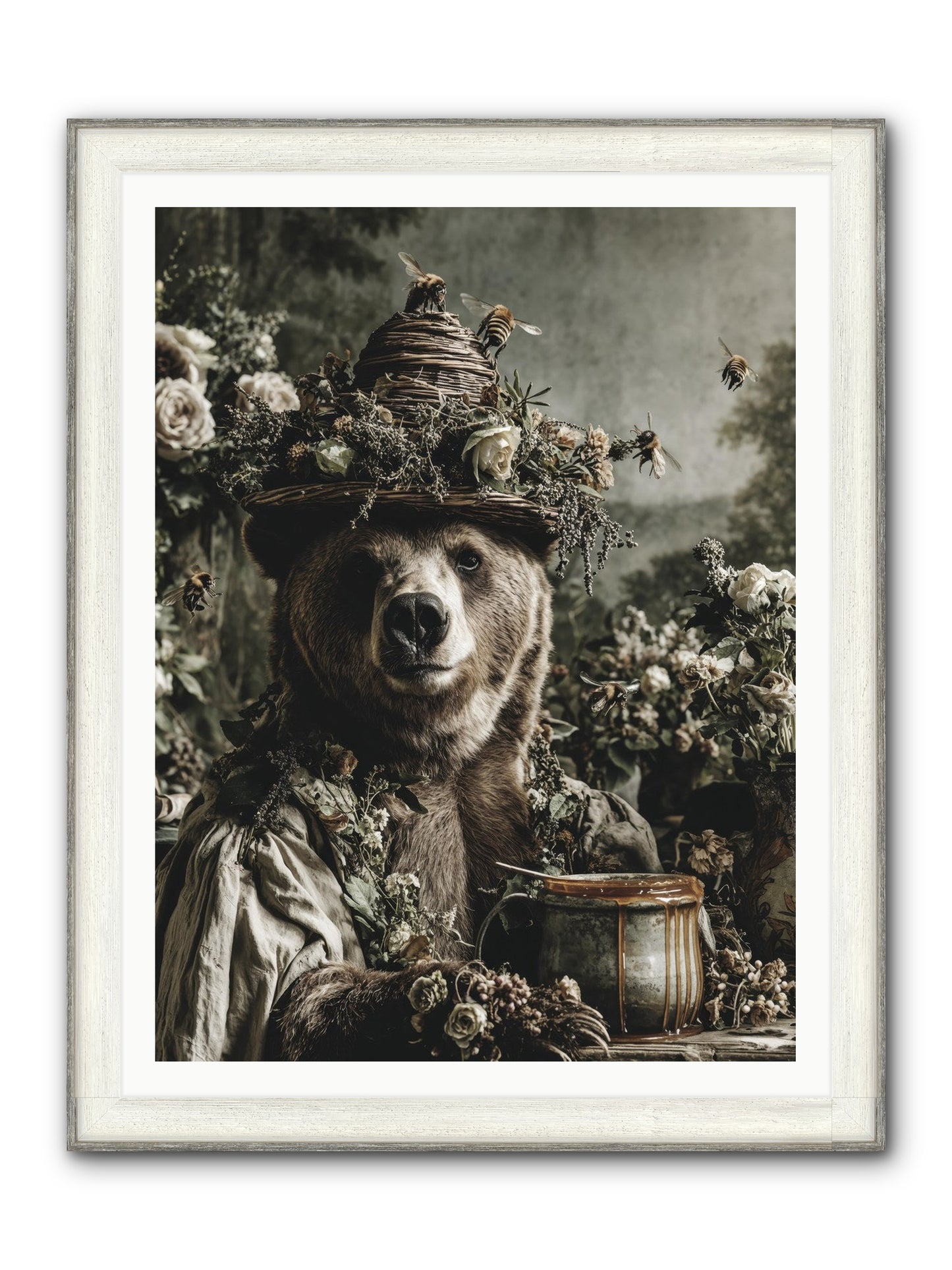 Harvest Moon's Diary Framed Print - Driftwood White 36x48