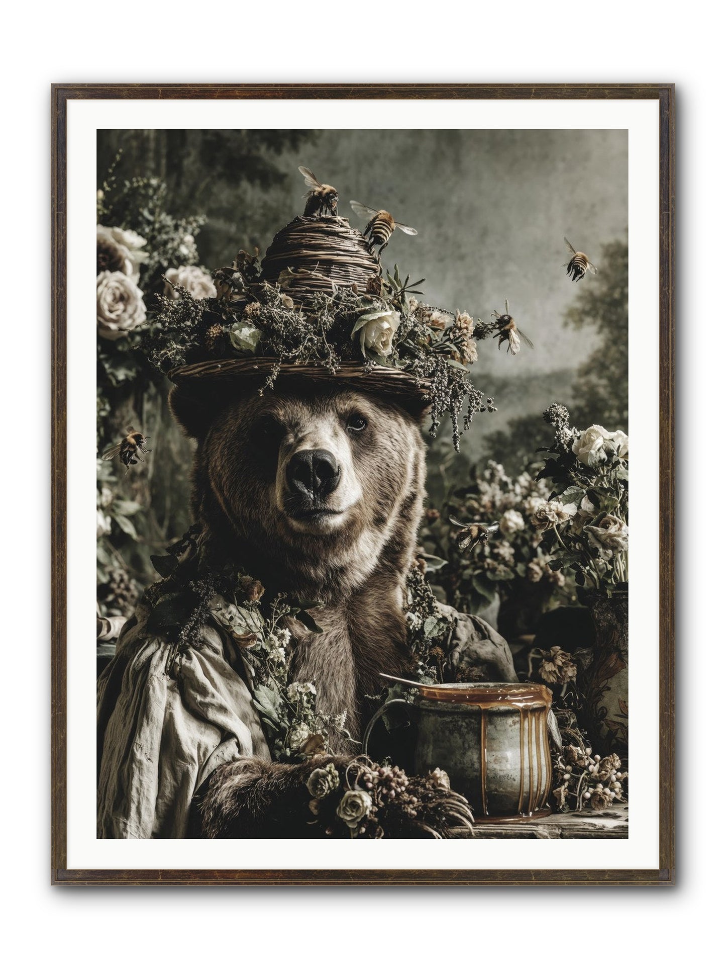 Harvest Moon's Diary Framed Print - Slimwoods Black/Gold 36x48
