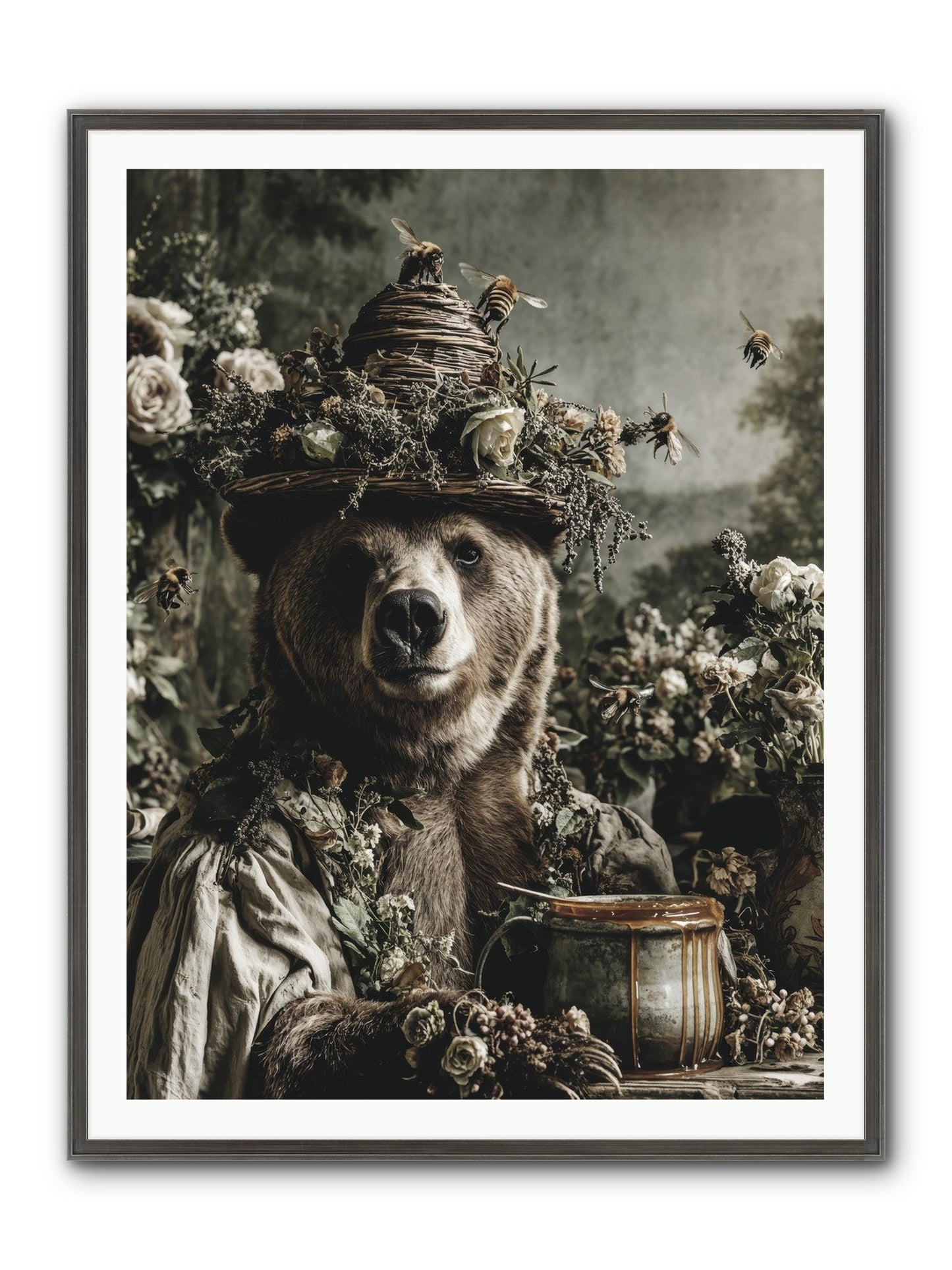Harvest Moon's Diary Framed Print - Slimwoods Black/Silver 36x48