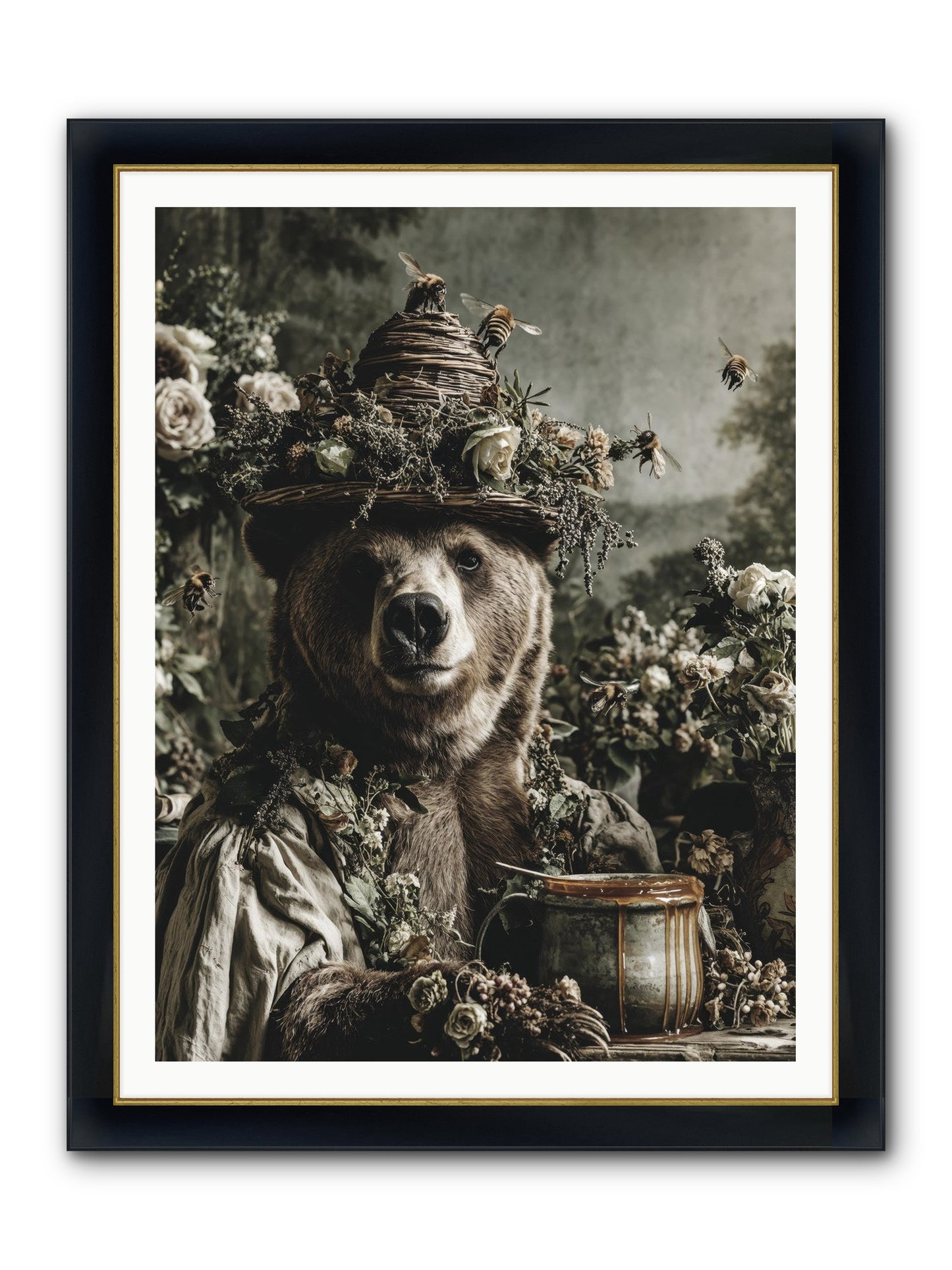 Harvest Moon's Diary Framed Print - Wide Black w/Gold 36x48
