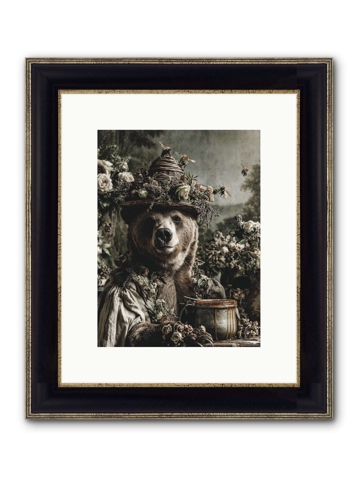 Harvest Moon's Diary Framed Print - Black & Gold 9x12