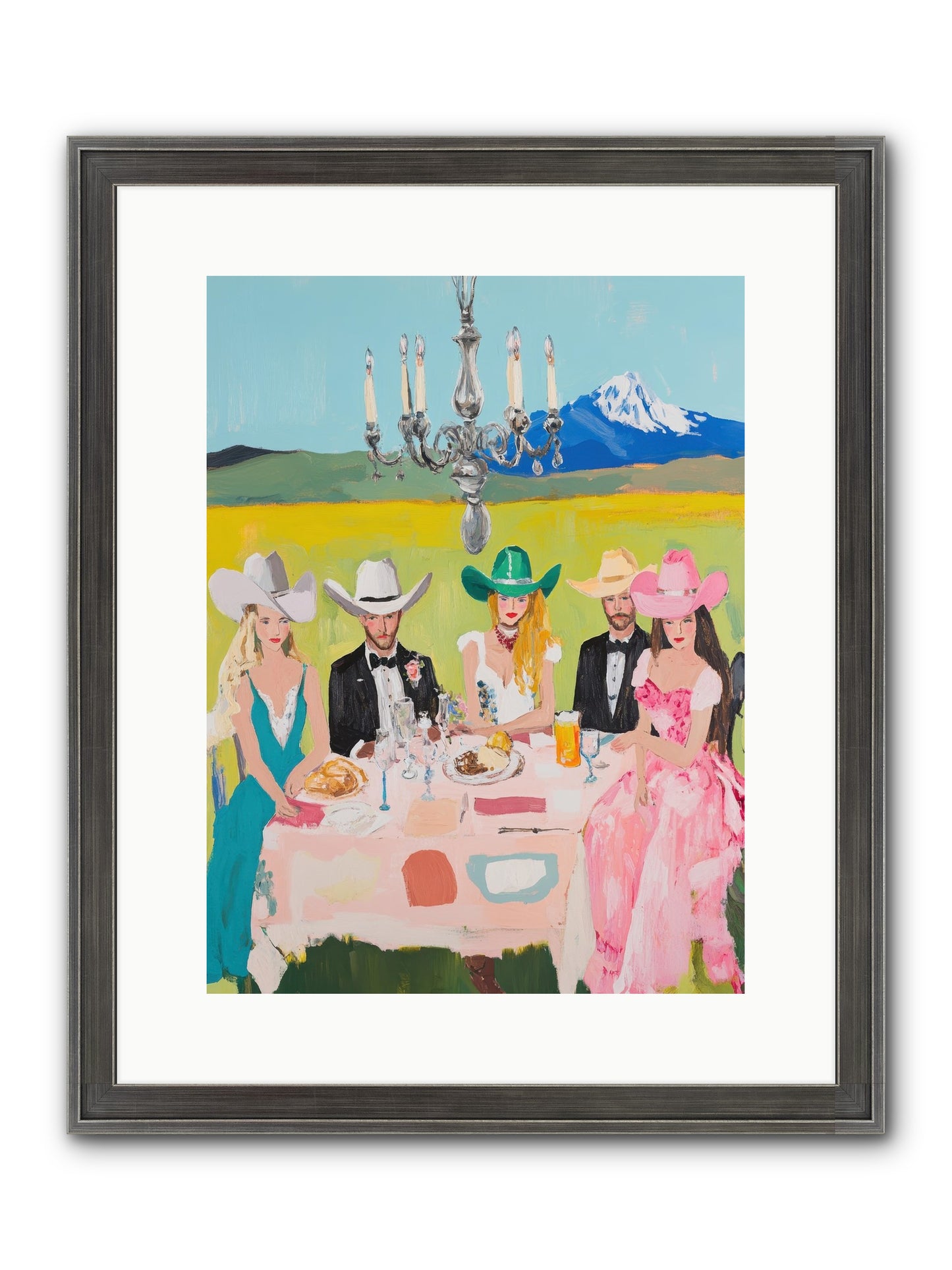 Hat & Heels Hoedown Framed Print - Slimwoods Black/Silver 12x16