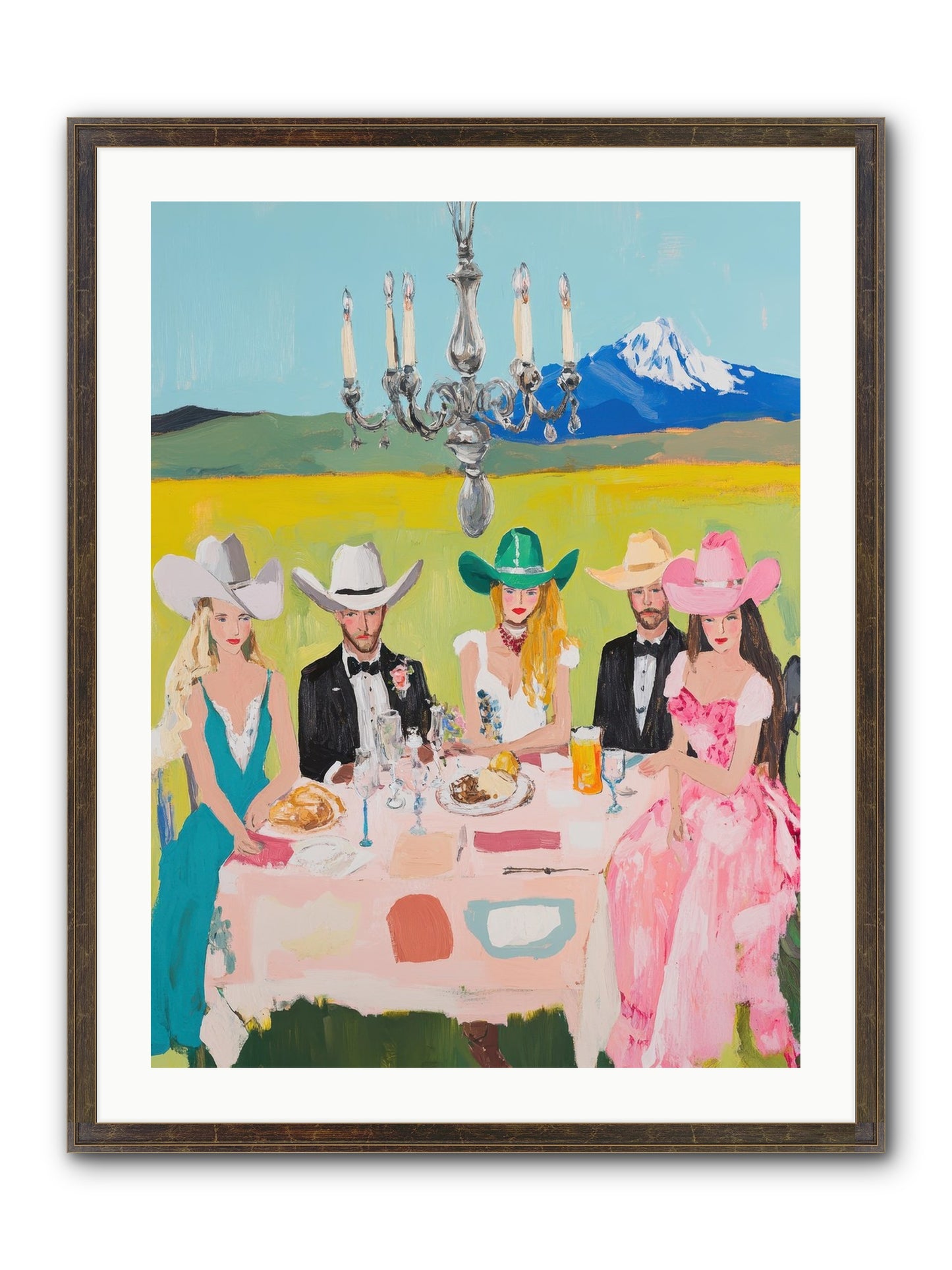 Hat & Heels Hoedown Framed Print - Slimwoods Black/Gold 24x32