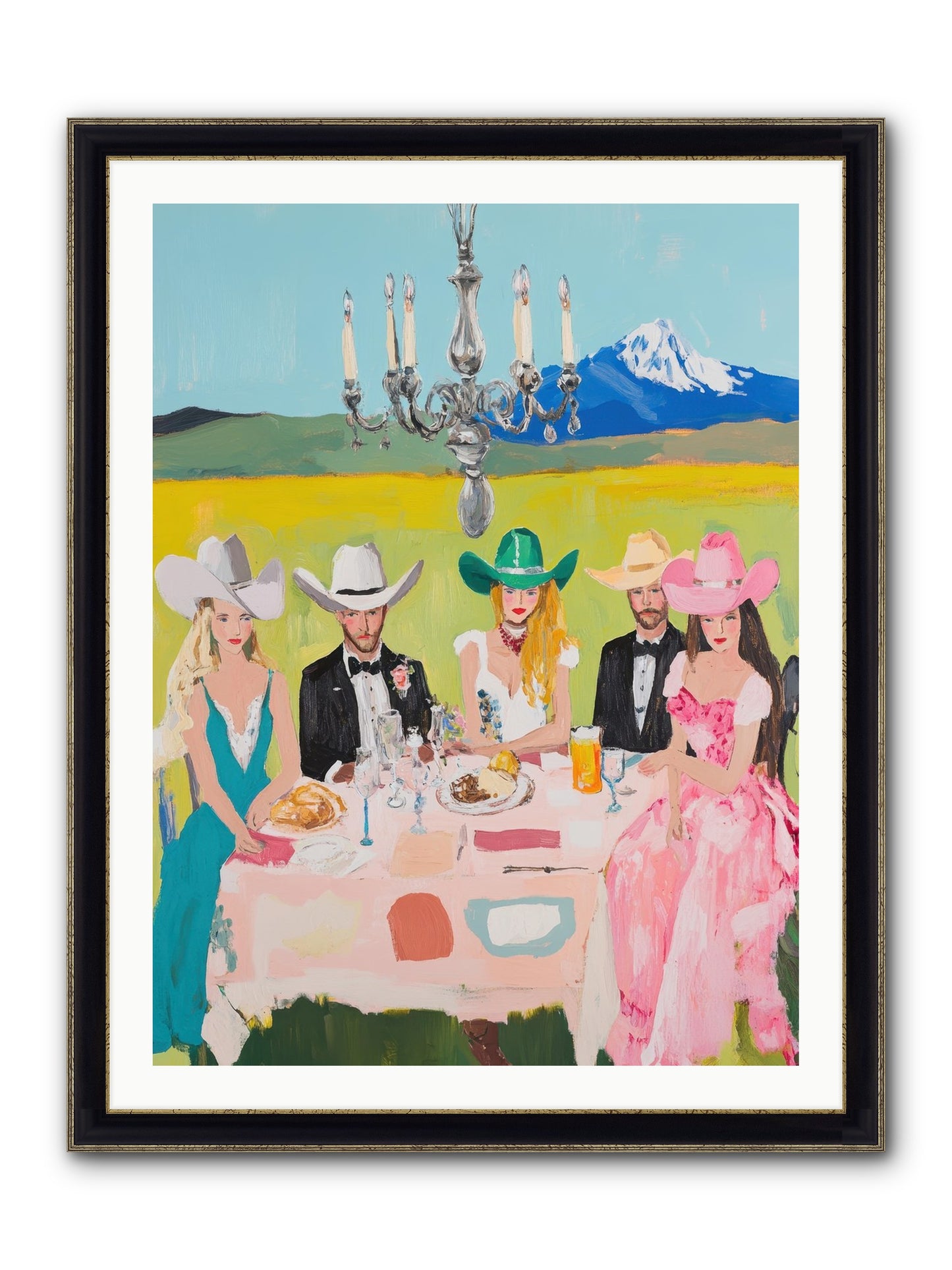 Hat & Heels Hoedown Framed Print - Black & Gold 30x40