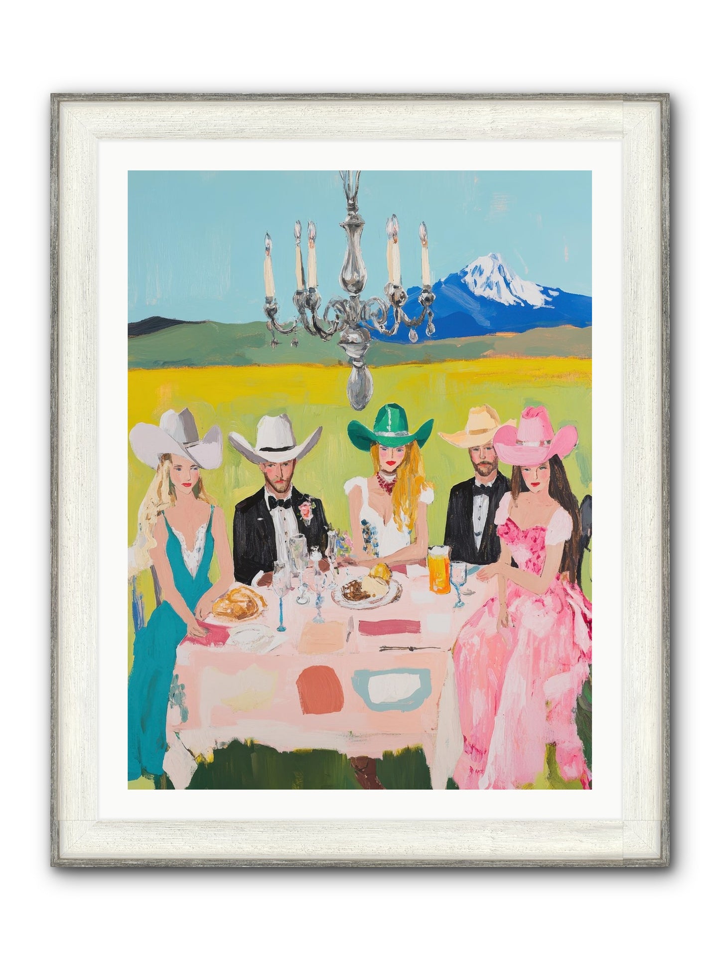 Hat & Heels Hoedown Framed Print - Driftwood White 30x40