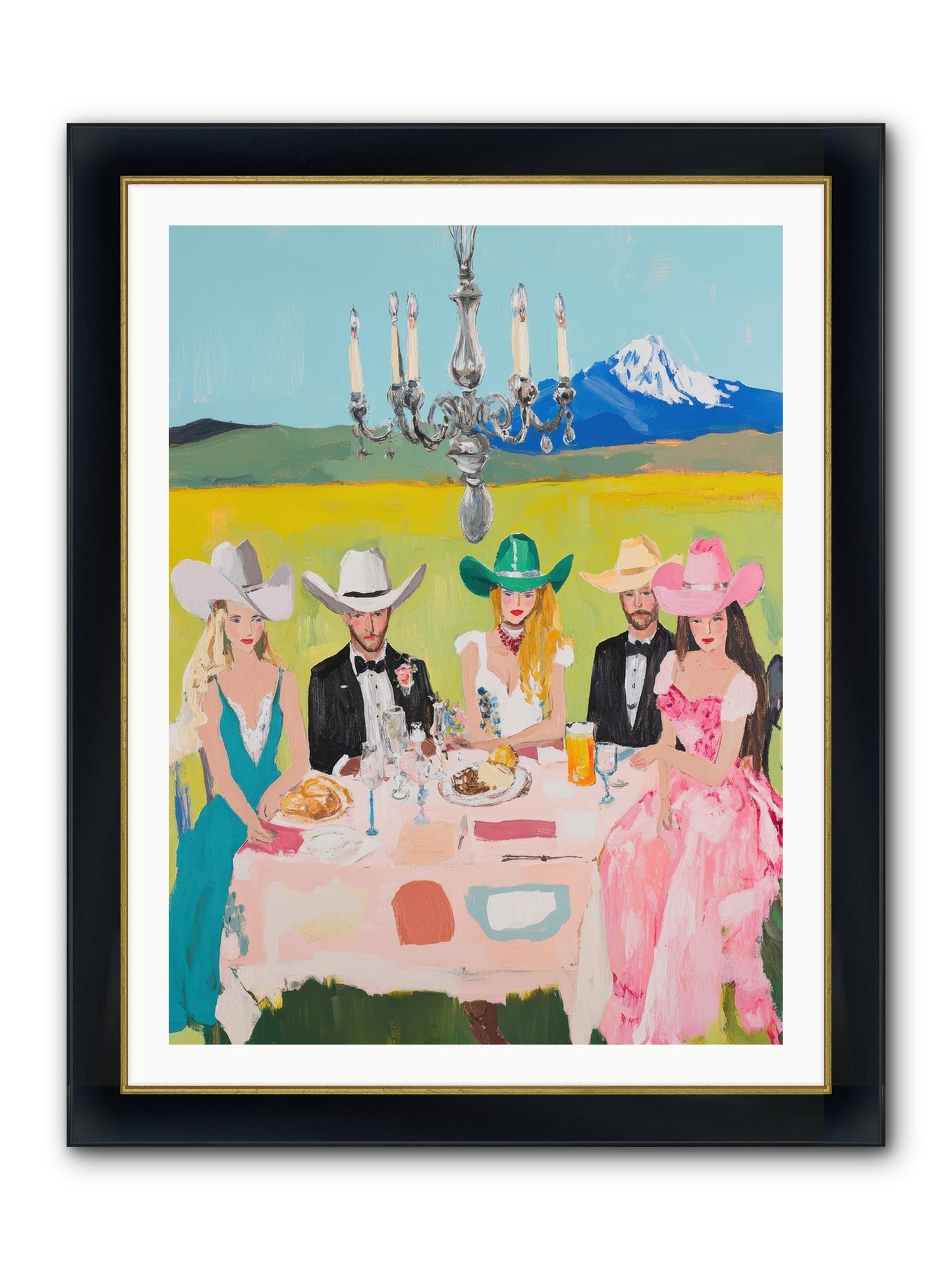 Hat & Heels Hoedown Framed Print - Wide Black w/Gold 30x40
