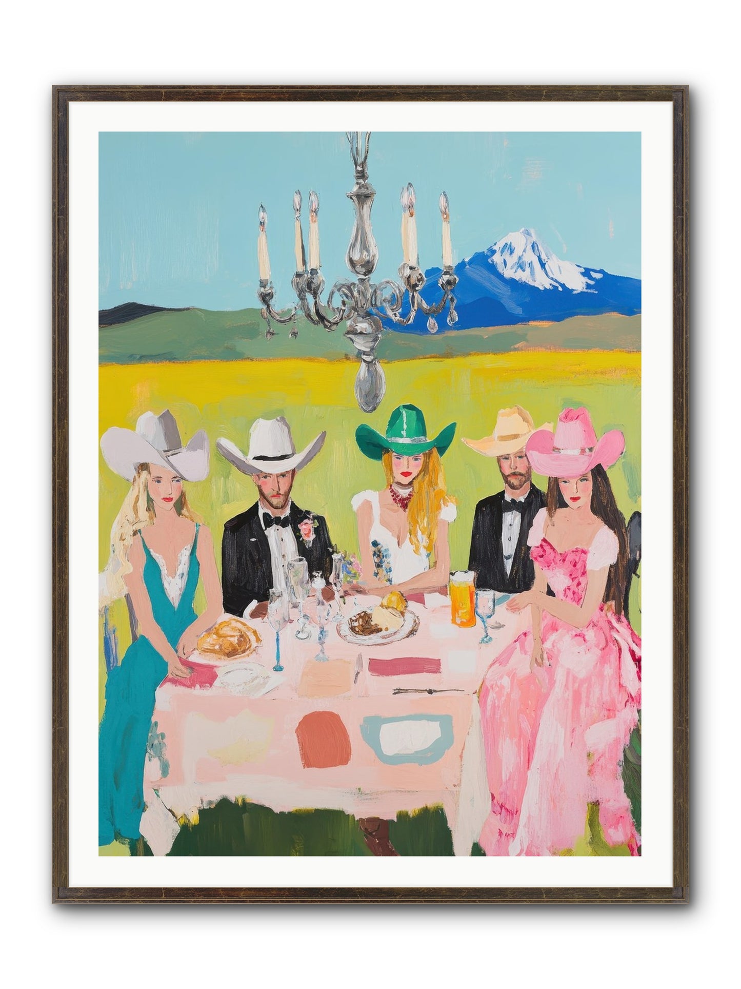 Hat & Heels Hoedown Framed Print - Slimwoods Black/Gold 36x48