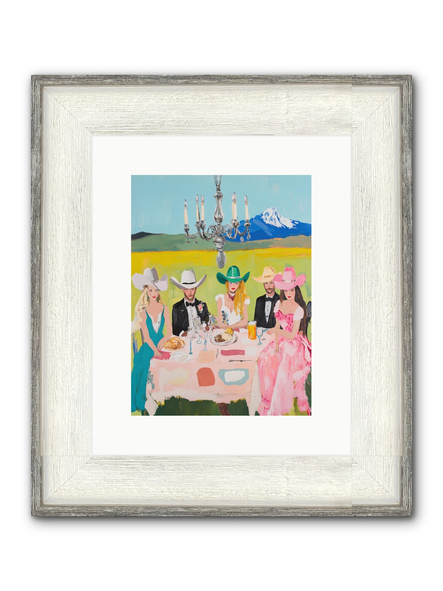Hat & Heels Hoedown Framed Print - Driftwood White 9x12