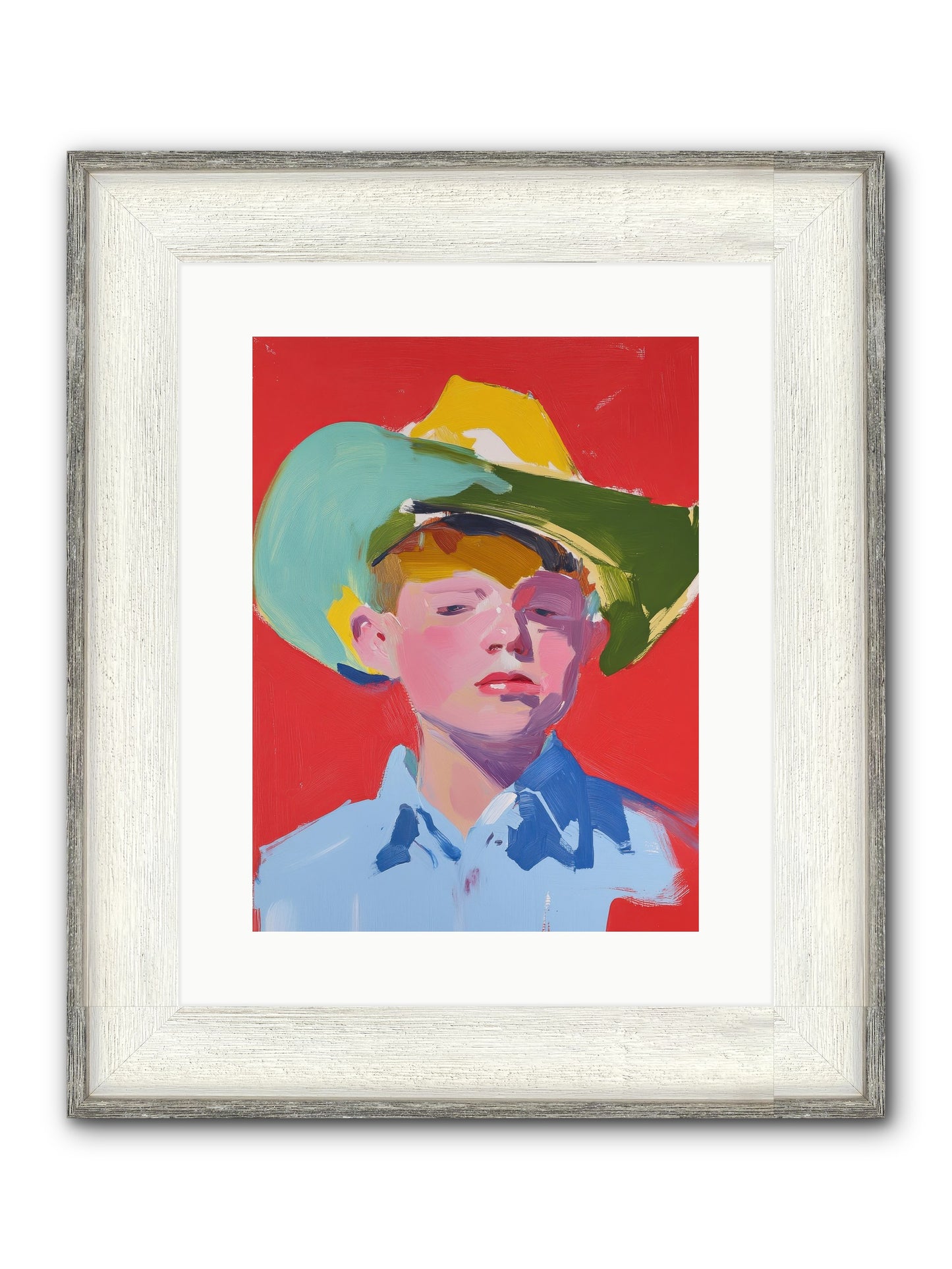Hay Harvest Framed Print - Driftwood White 12x16