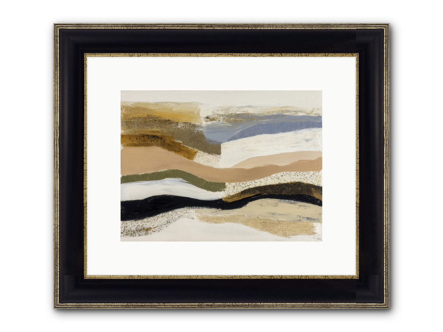 Haze No.1 Framed Print - Black & Gold 12x9