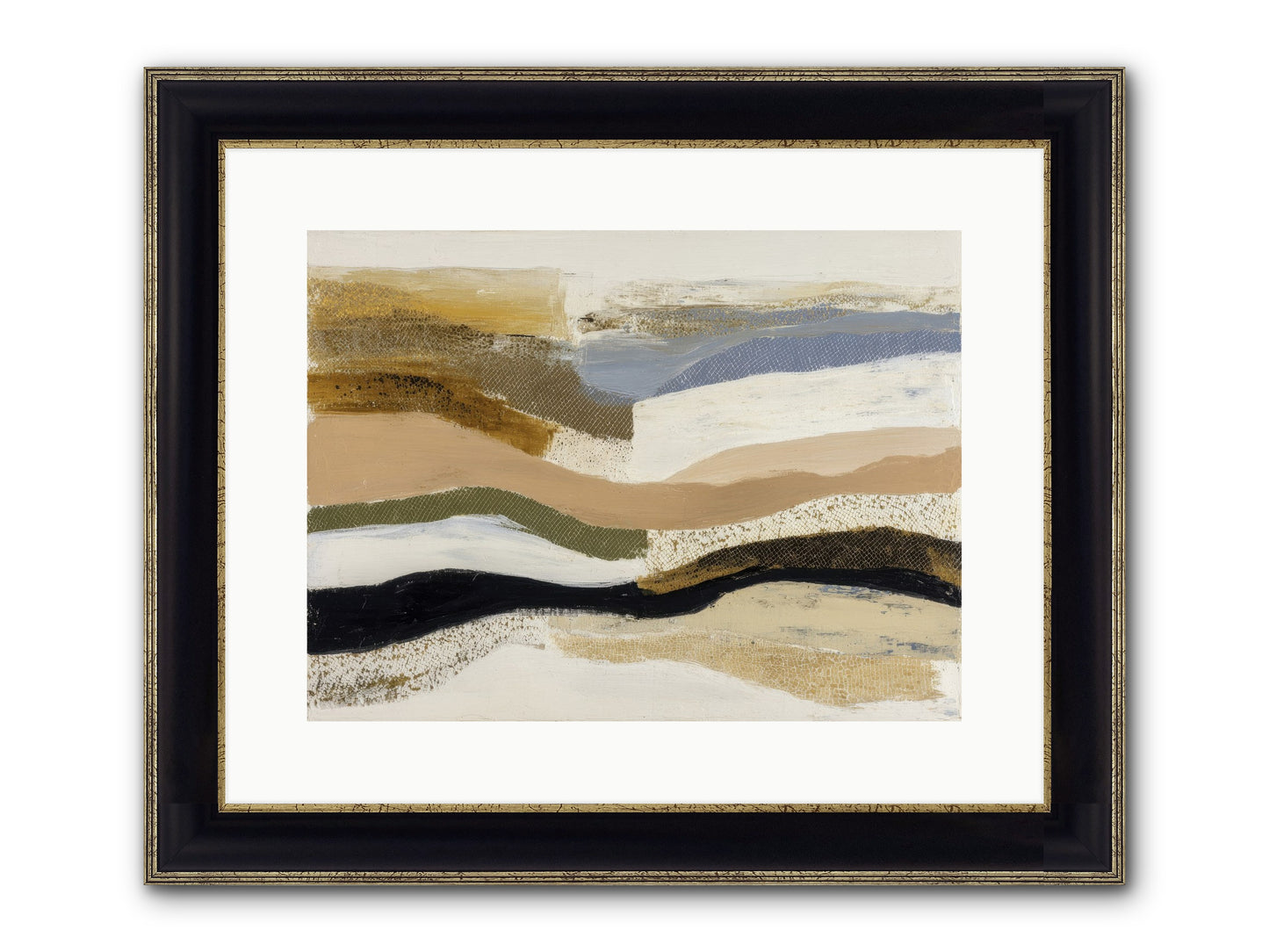 Haze No.1 Framed Print - Black & Gold 16x12