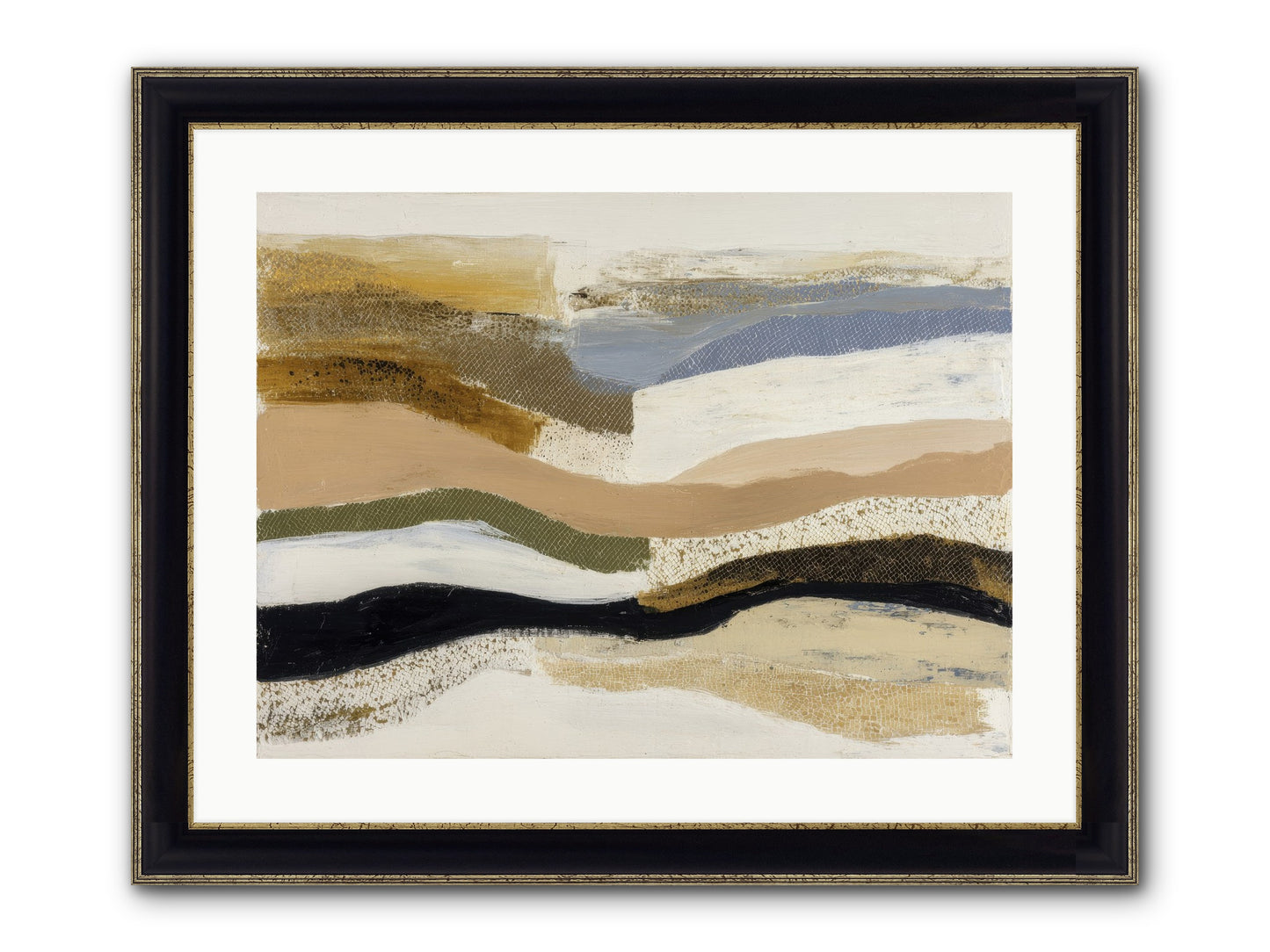 Haze No.1 Framed Print - Black & Gold 24x18