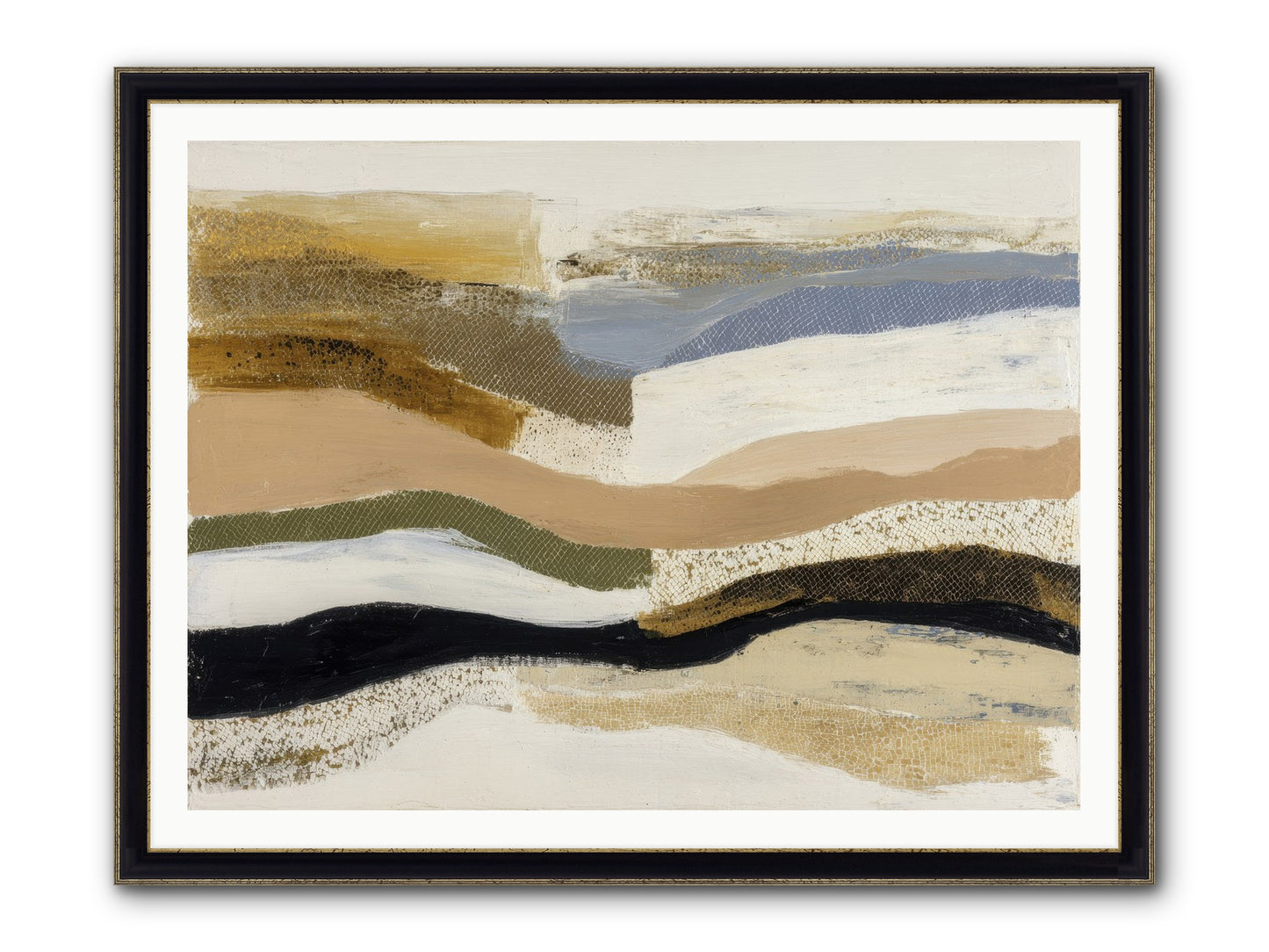 Haze No.1 Framed Print - Black & Gold 48x36
