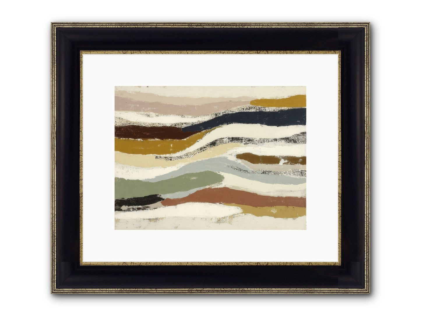 Haze No.2 Framed Print - Black & Gold 12x9