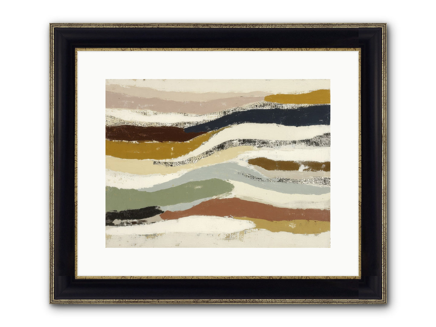 Haze No.2 Framed Print - Black & Gold 16x12