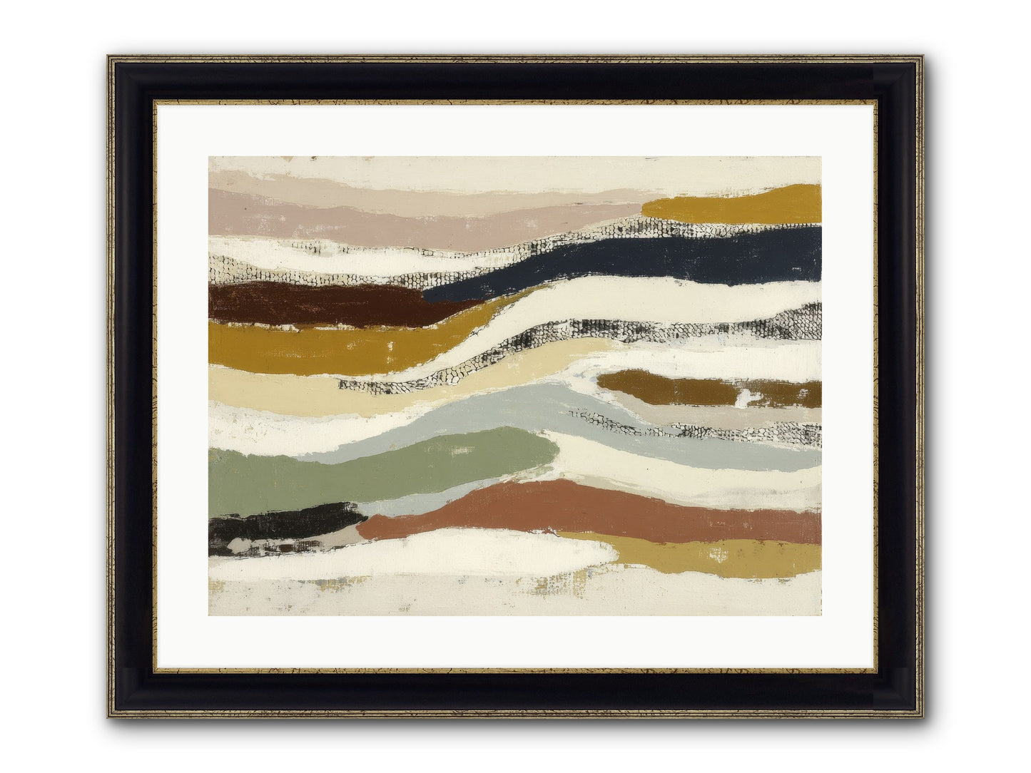 Haze No.2 Framed Print - Black & Gold 24x18