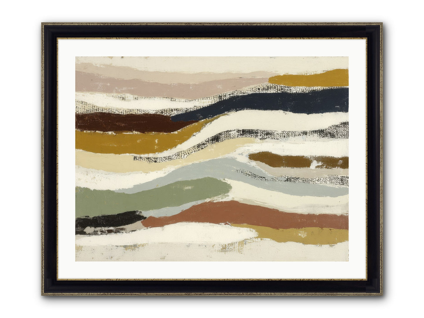 Haze No.2 Framed Print - Black & Gold 32x24