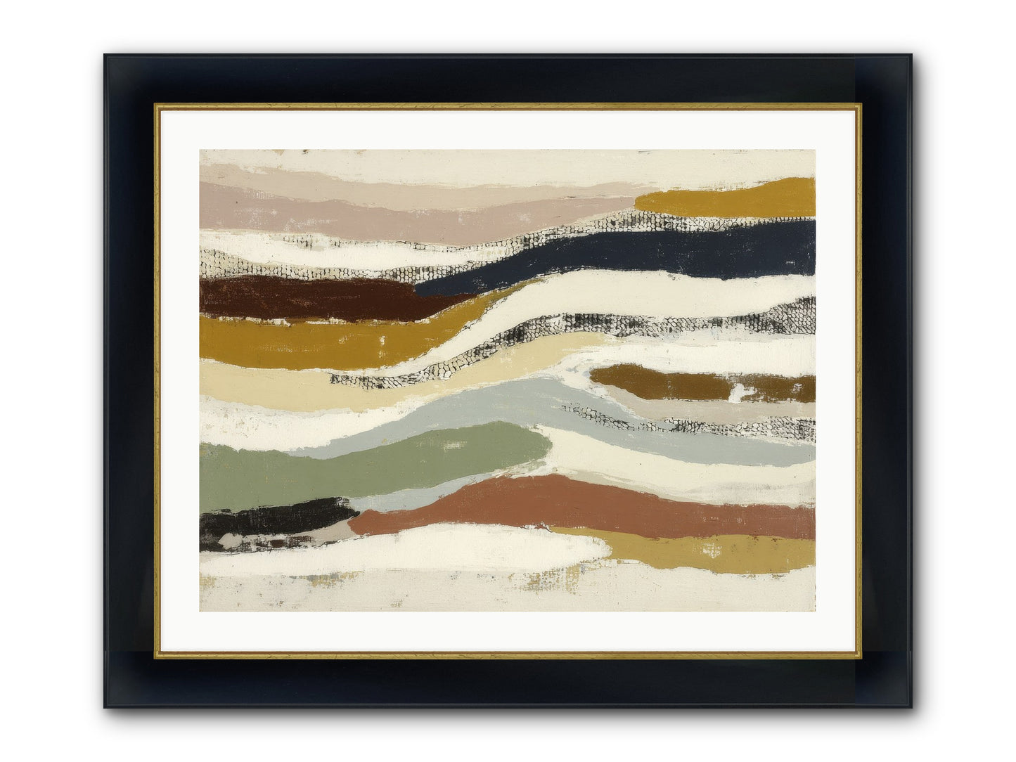 Haze No.2 Framed Print - Wide Black w/Gold 32x24