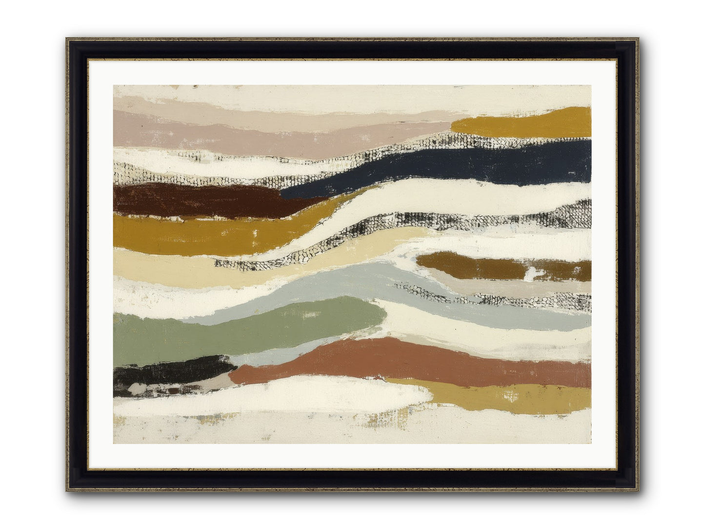 Haze No.2 Framed Print - Black & Gold 40x30