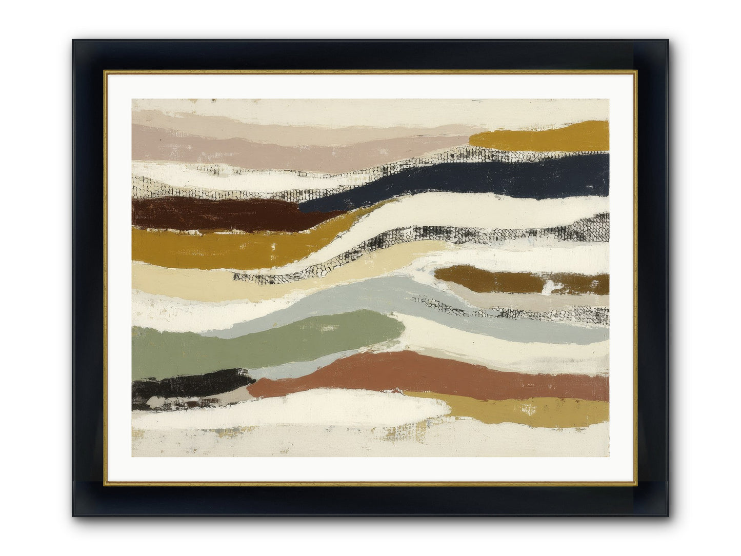 Haze No.2 Framed Print - Wide Black w/Gold 40x30
