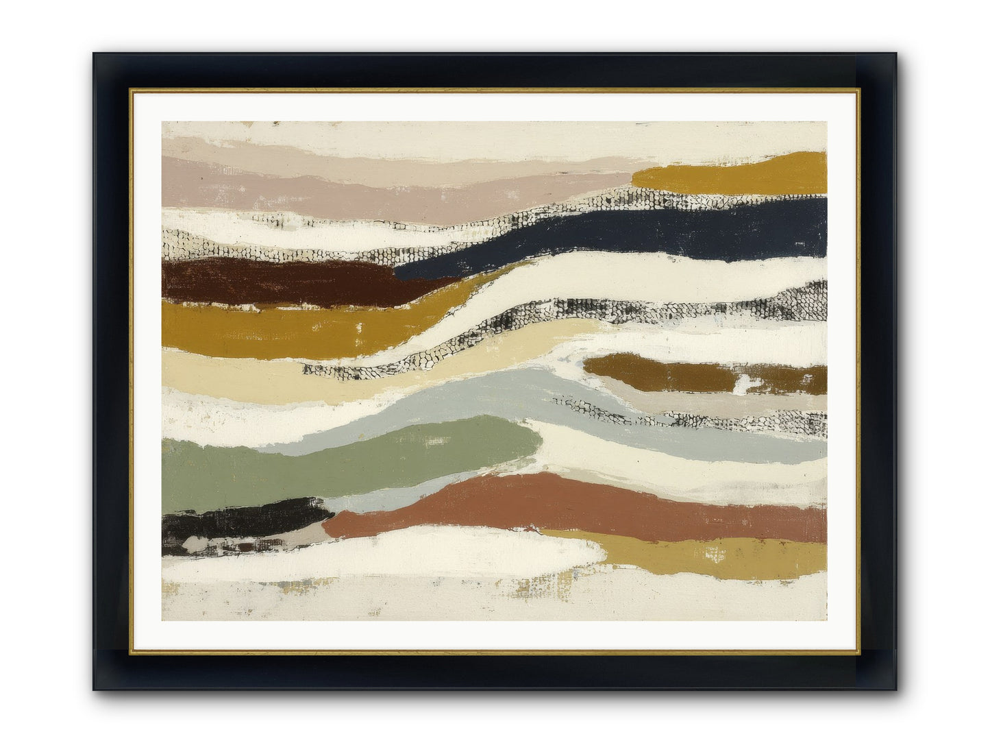 Haze No.2 Framed Print - Wide Black w/Gold 48x36