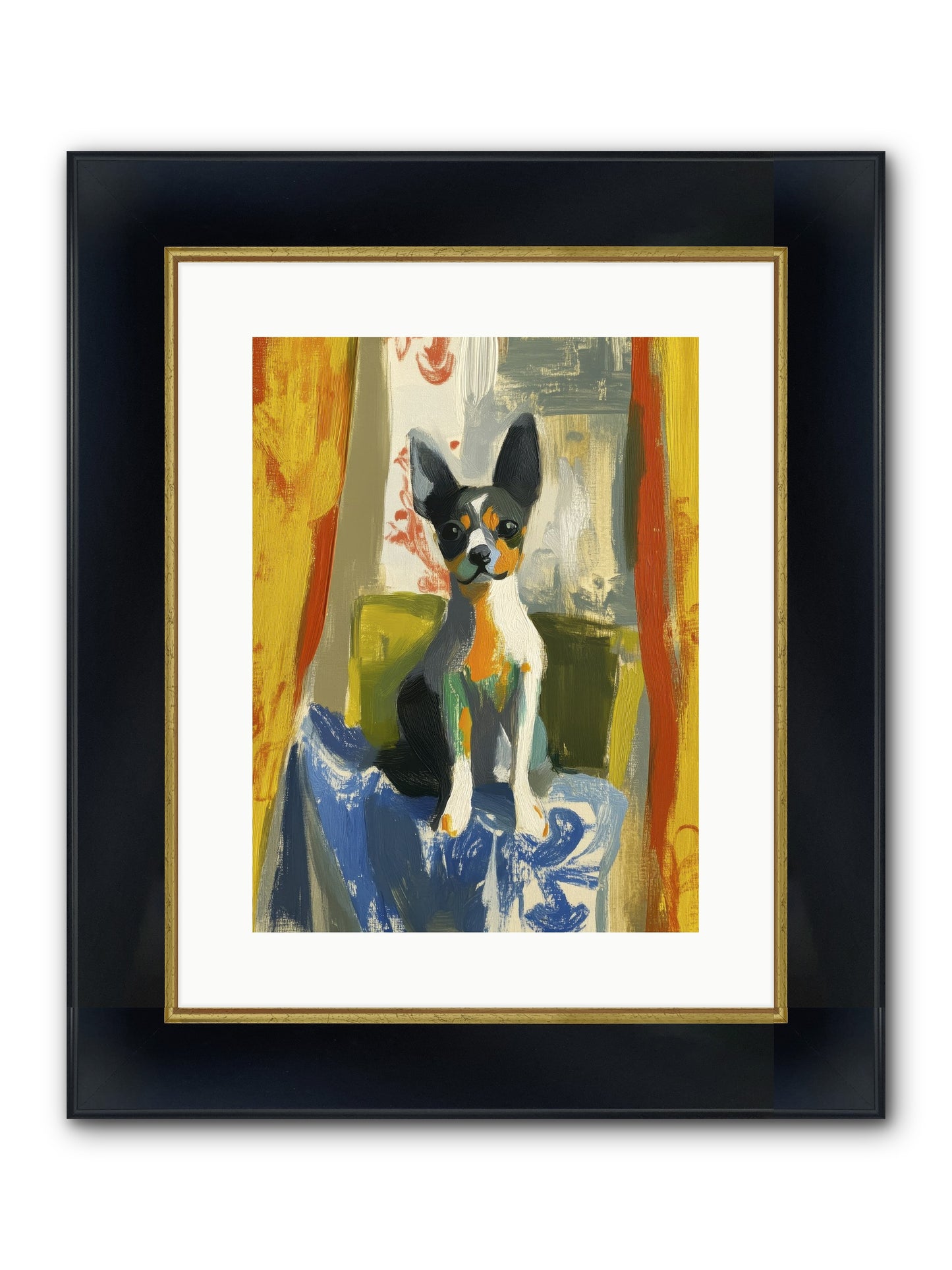 Hazel Mae Framed Print - Wide Black w/Gold 12x16
