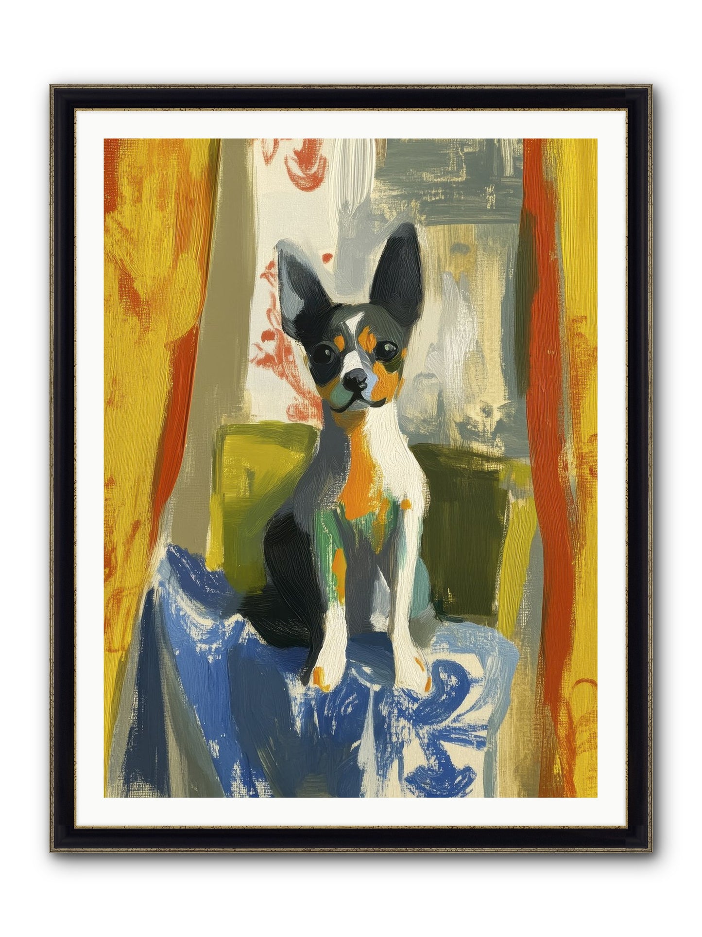 Hazel Mae Framed Print - Black & Gold 36x48
