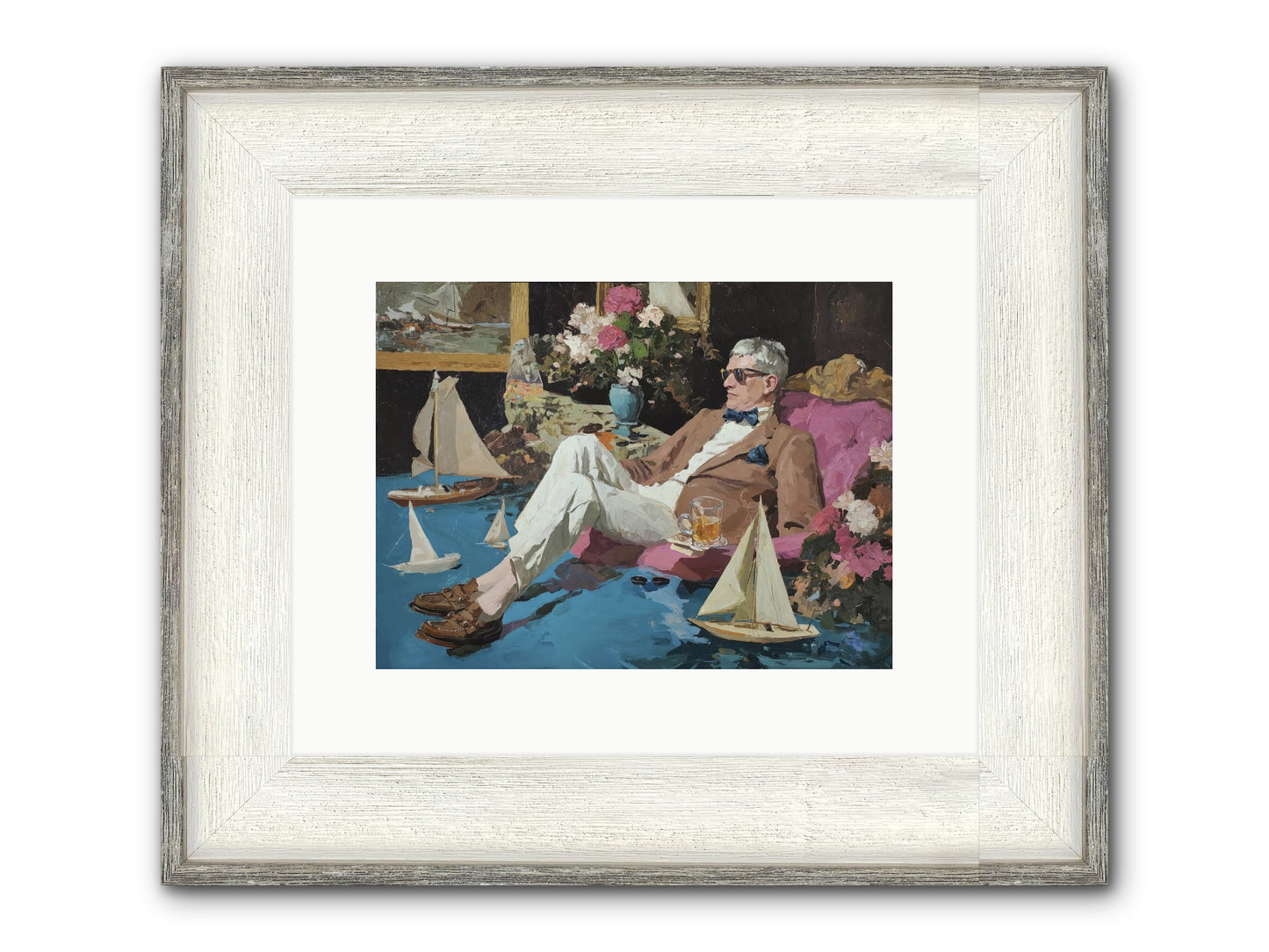 He Called It Working From Home Framed Print - Driftwood White 12x9