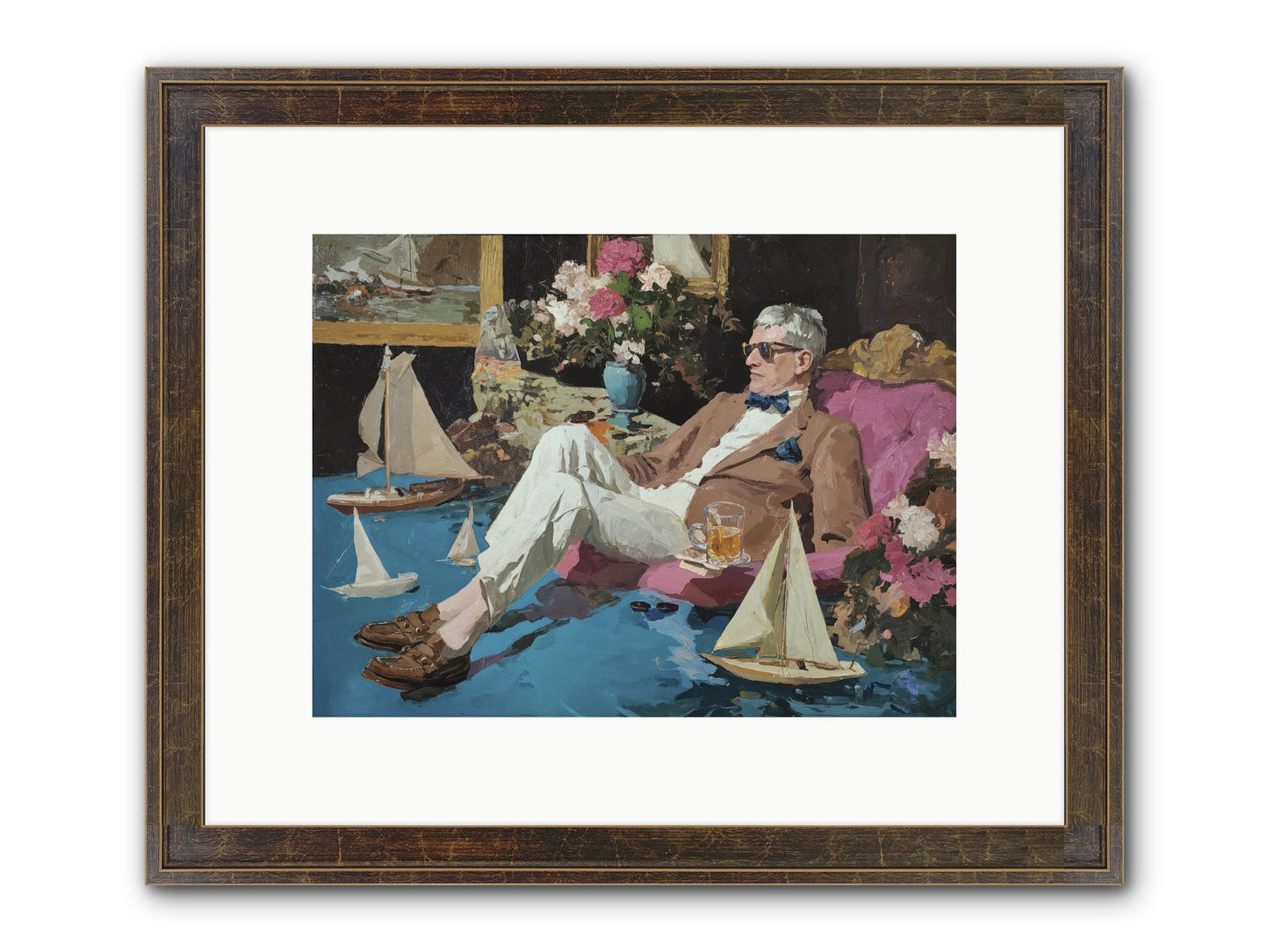 He Called It Working From Home Framed Print - Slimwoods Black/Gold 12x9