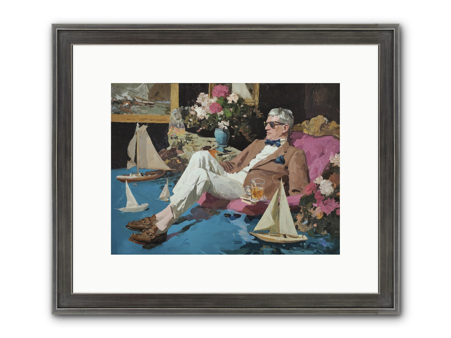 He Called It Working From Home Framed Print - Slimwoods Black/Silver 12x9