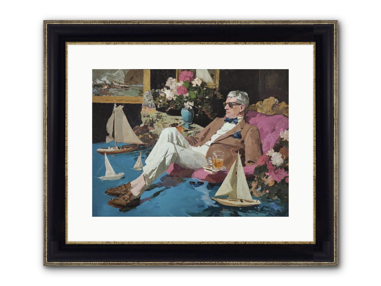 He Called It Working From Home Framed Print - Black & Gold 16x12