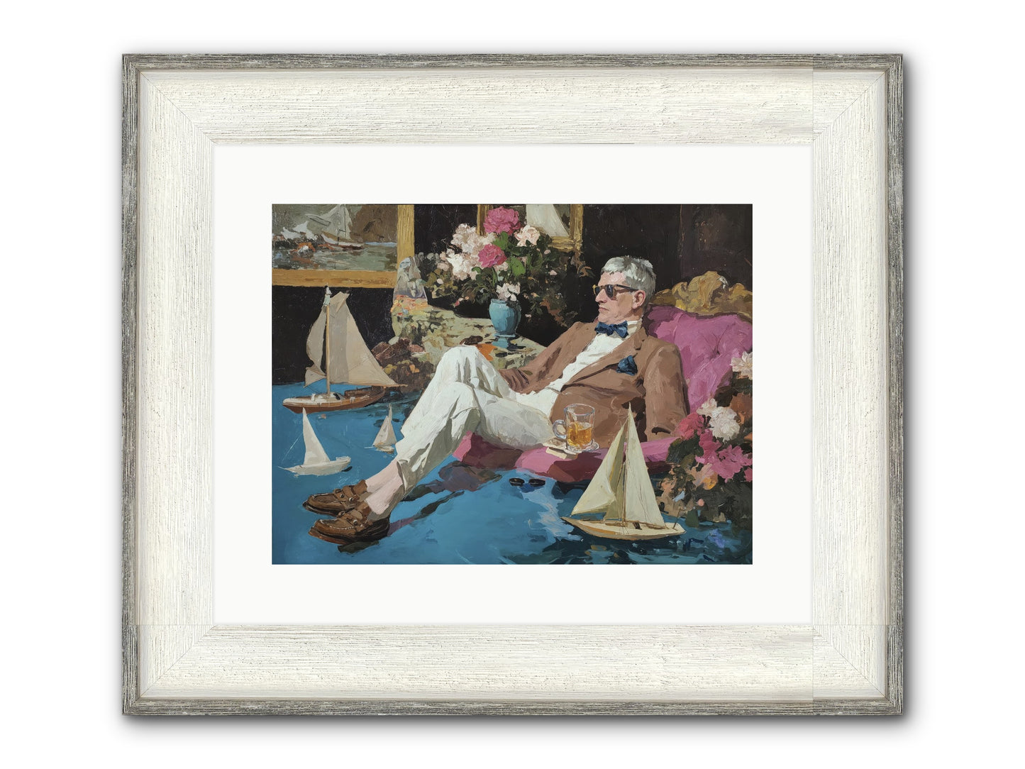 He Called It Working From Home Framed Print - Driftwood White 16x12