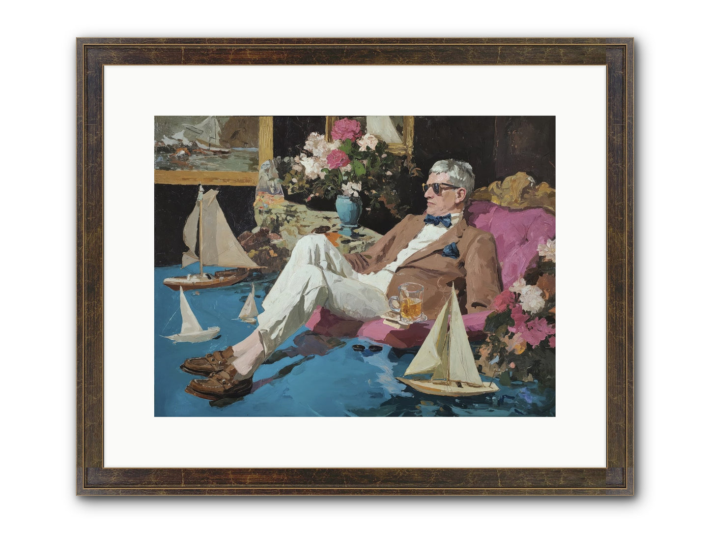 He Called It Working From Home Framed Print - Slimwoods Black/Gold 16x12