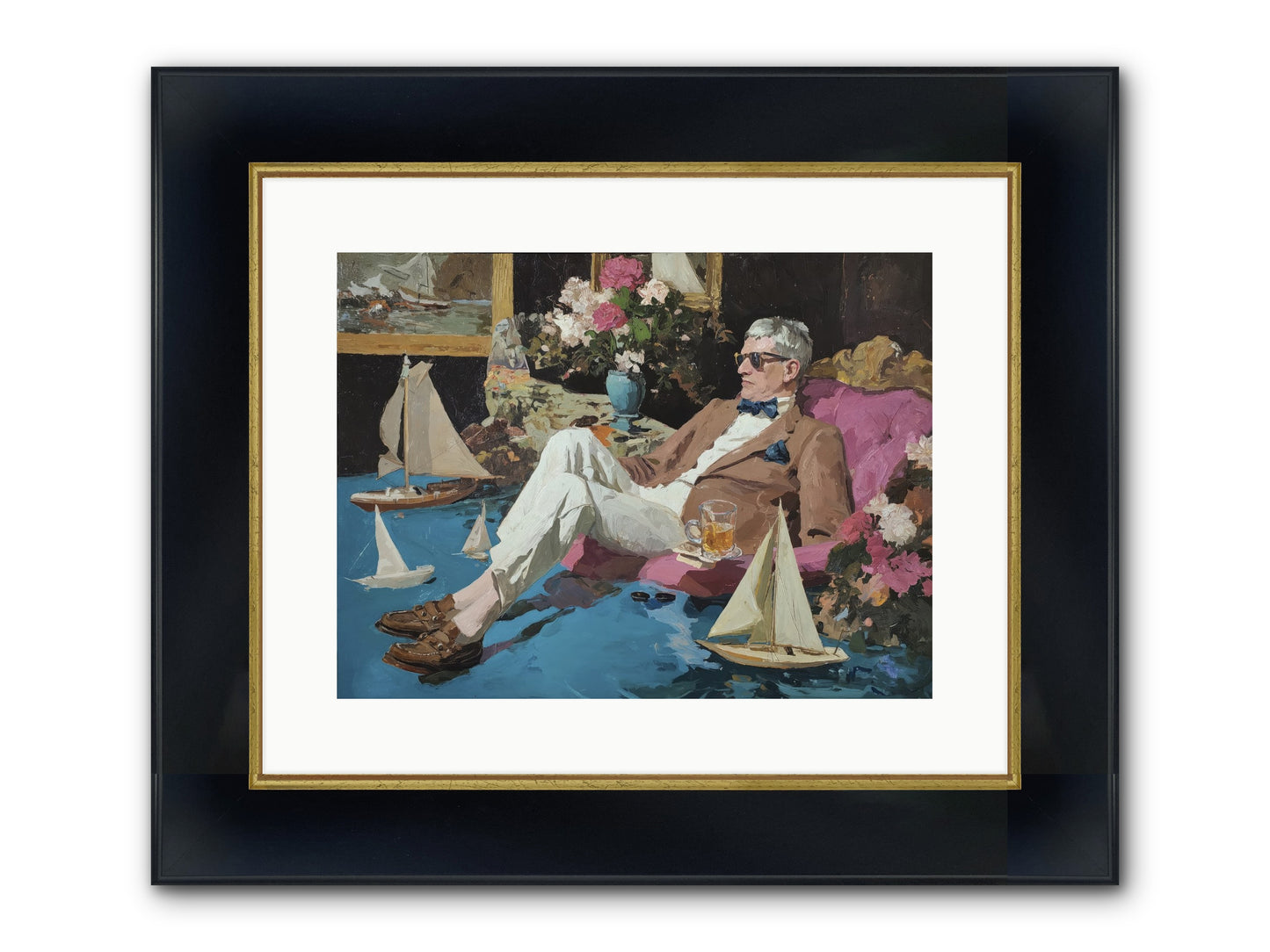 He Called It Working From Home Framed Print - Wide Black w/Gold 16x12