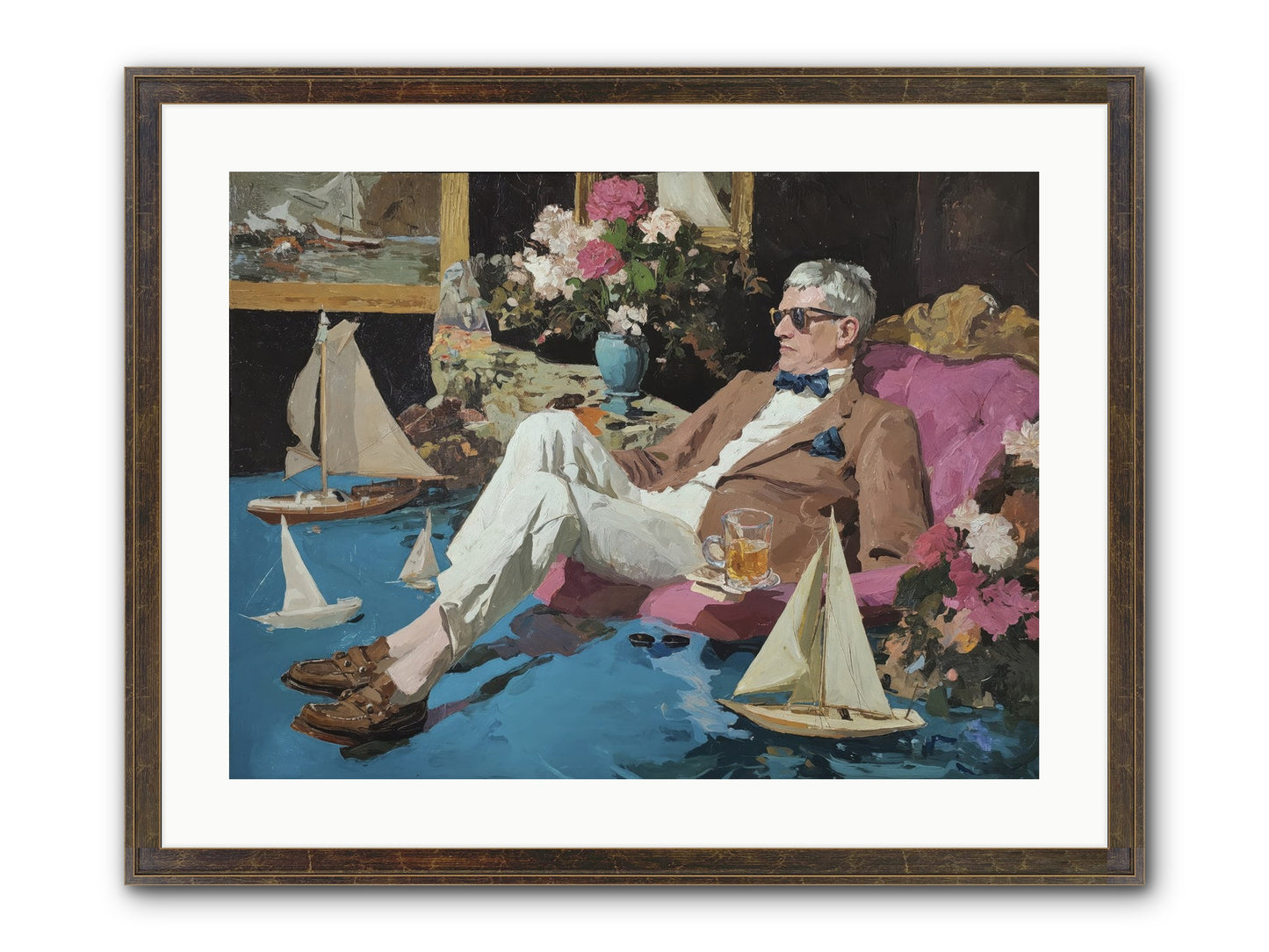 He Called It Working From Home Framed Print - Slimwoods Black/Gold 24x18