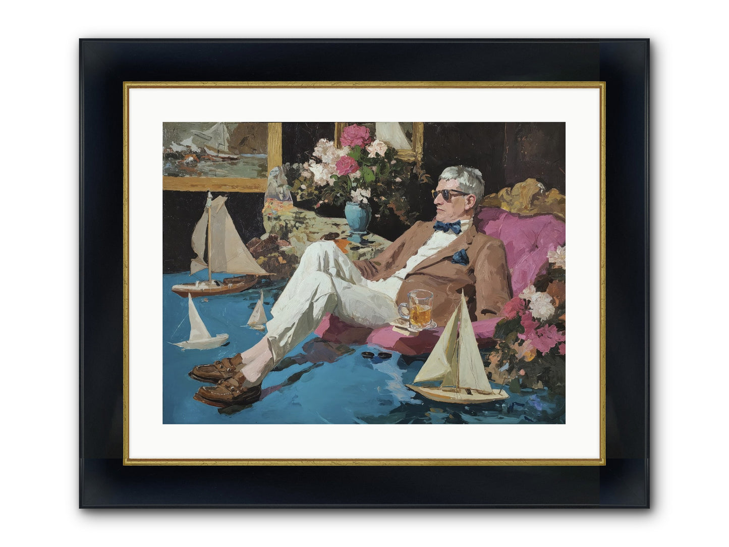 He Called It Working From Home Framed Print - Wide Black w/Gold 24x18