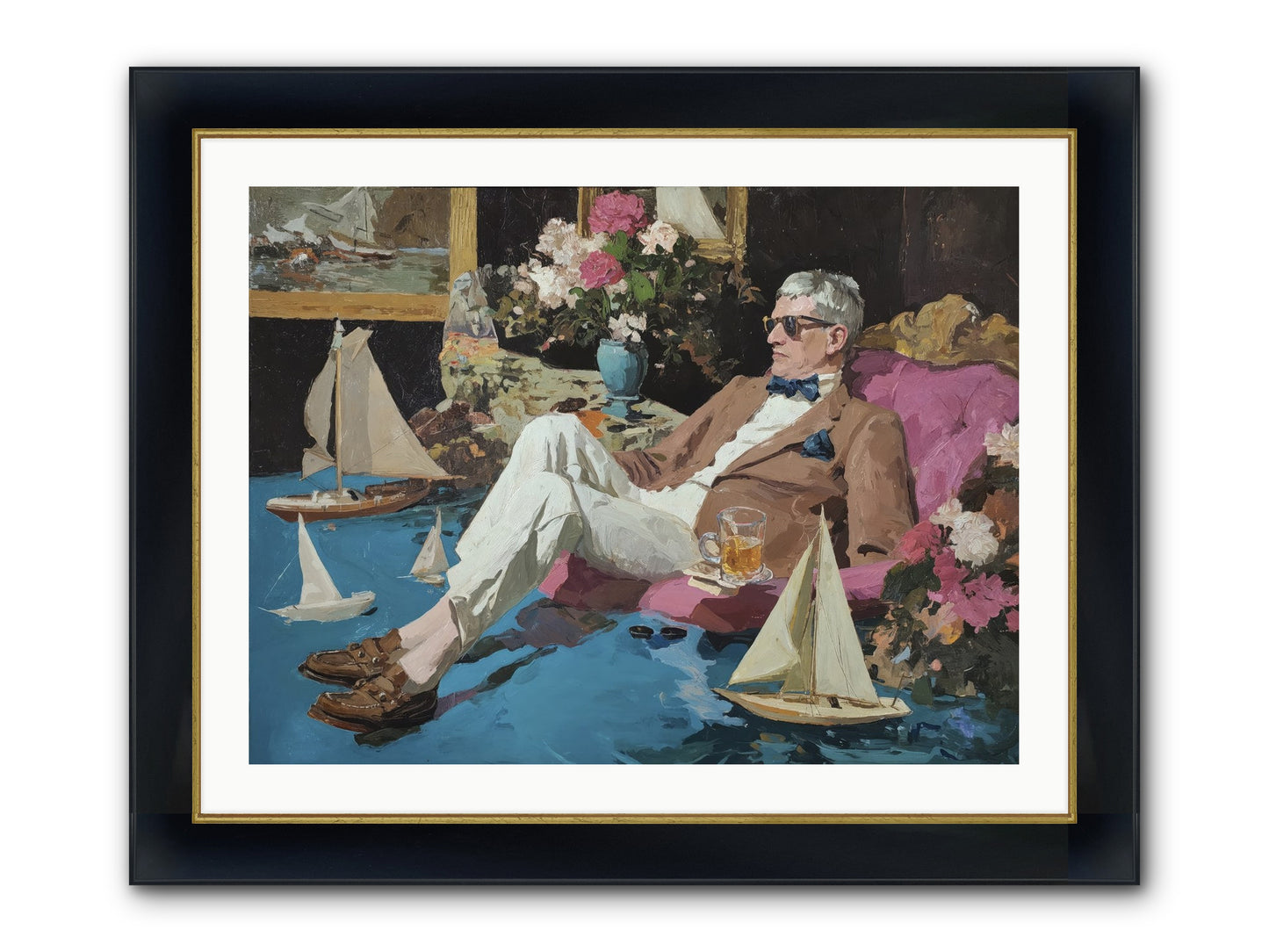 He Called It Working From Home Framed Print - Wide Black w/Gold 32x24