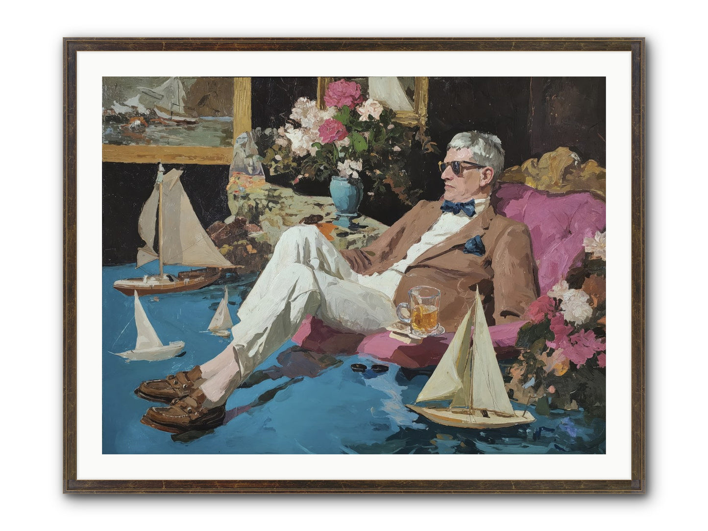 He Called It Working From Home Framed Print - Slimwoods Black/Gold 40x30