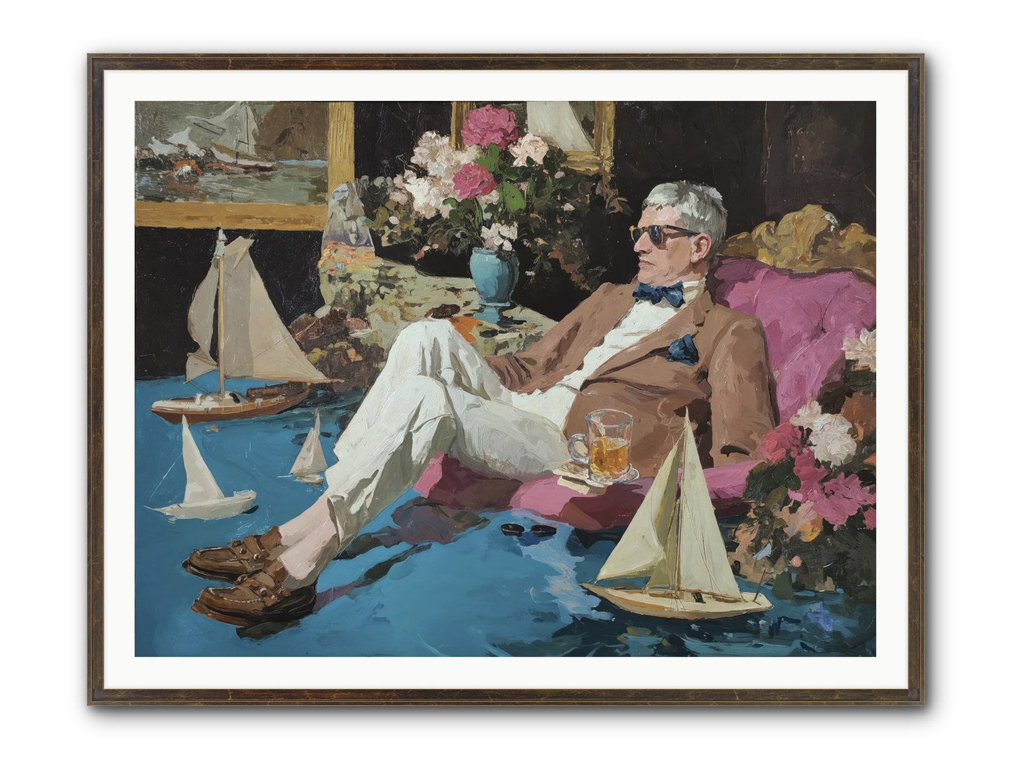 He Called It Working From Home Framed Print - Slimwoods Black/Gold 48x36