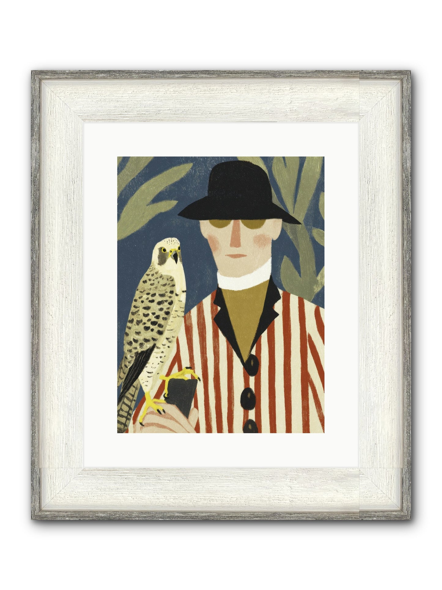 He Painted Birds From Memory Framed Print - Driftwood White 12x16