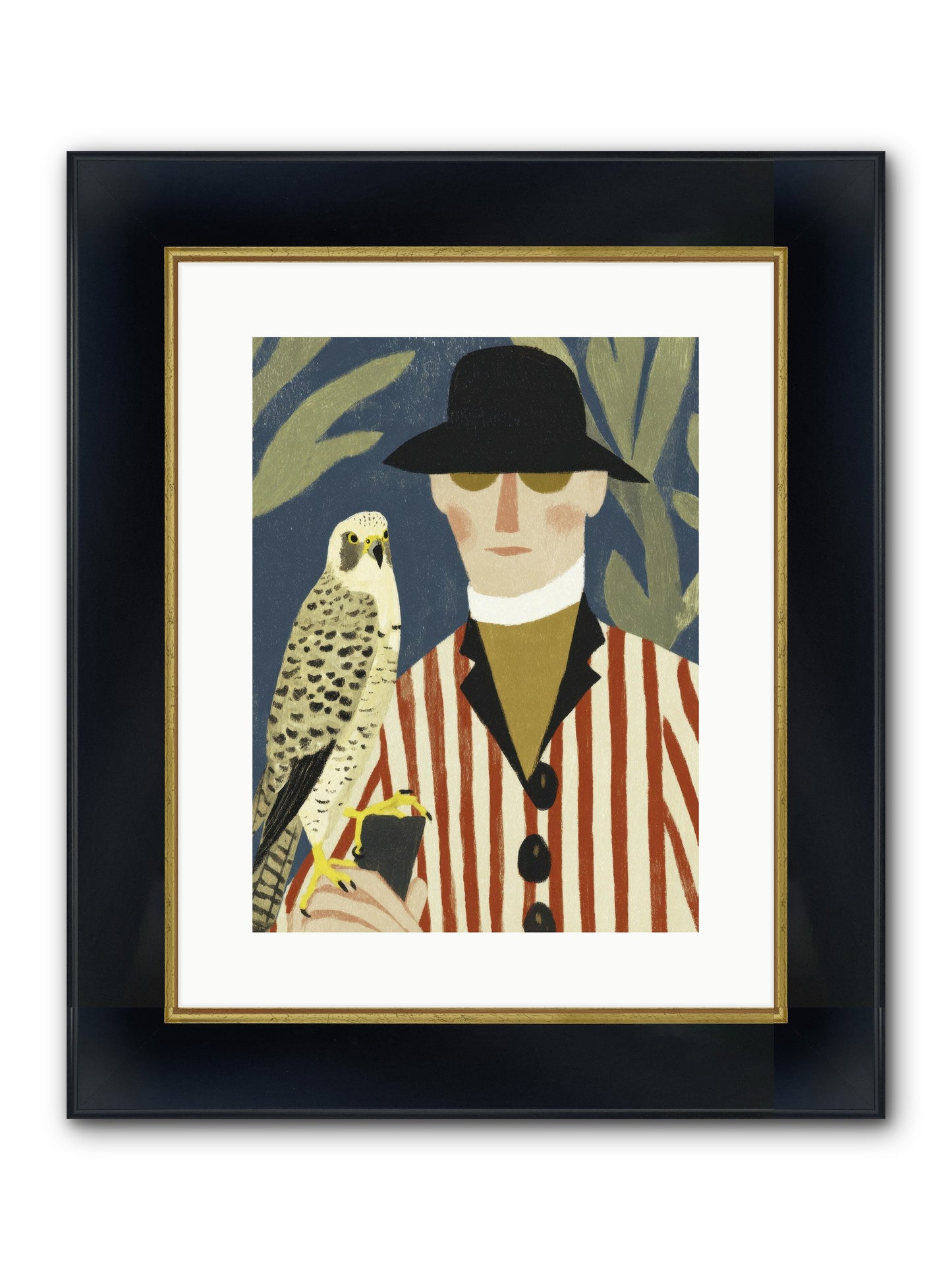 He Painted Birds From Memory Framed Print - Wide Black w/Gold 12x16