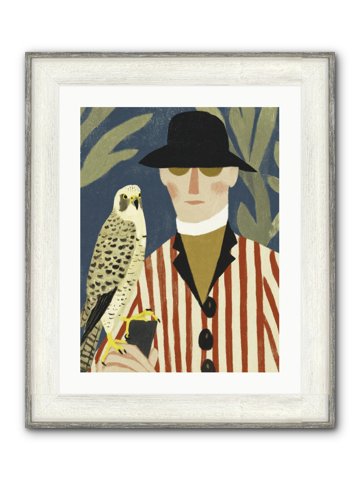 He Painted Birds From Memory Framed Print - Driftwood White 18x24