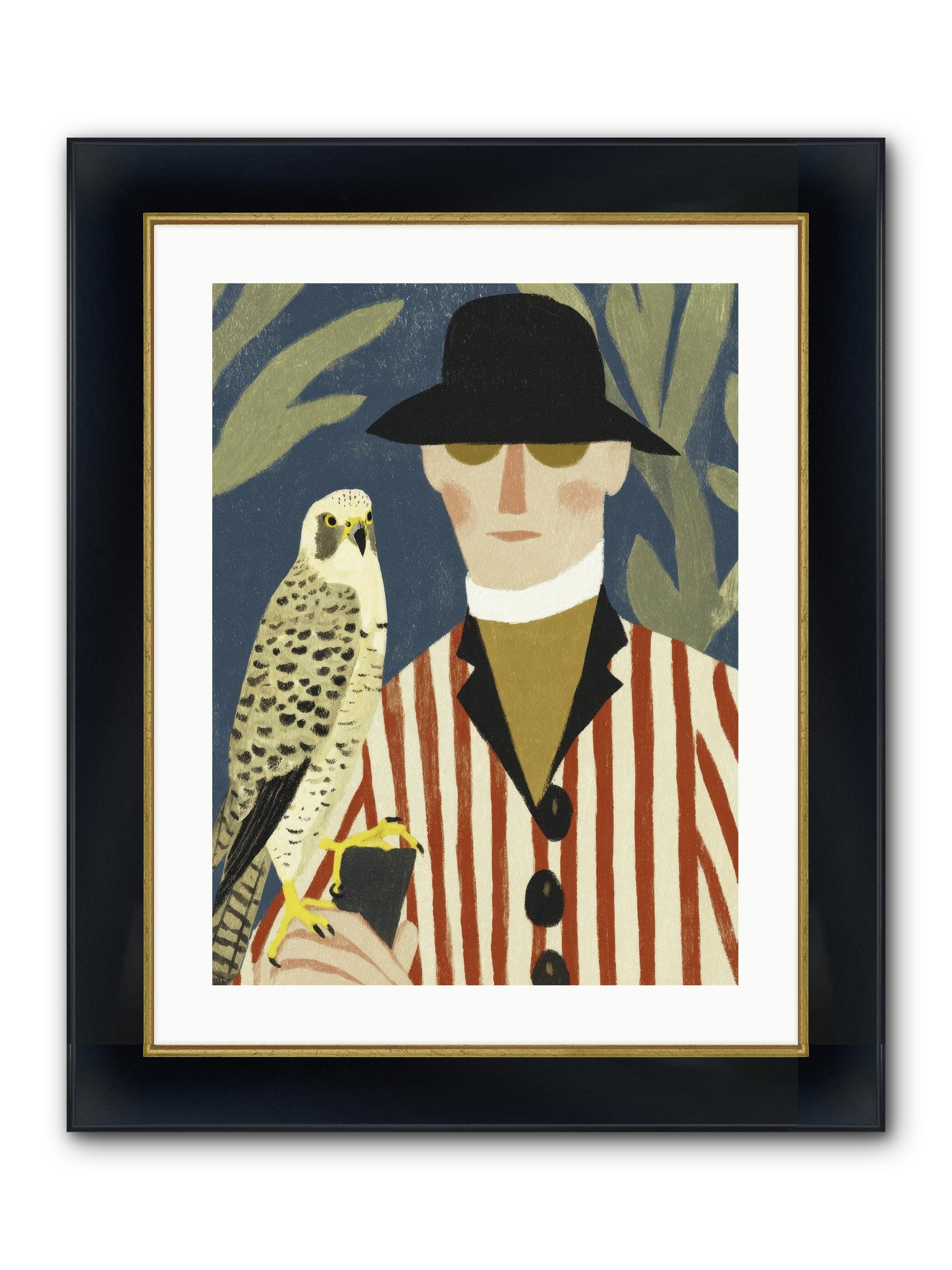 He Painted Birds From Memory Framed Print - Wide Black w/Gold 18x24