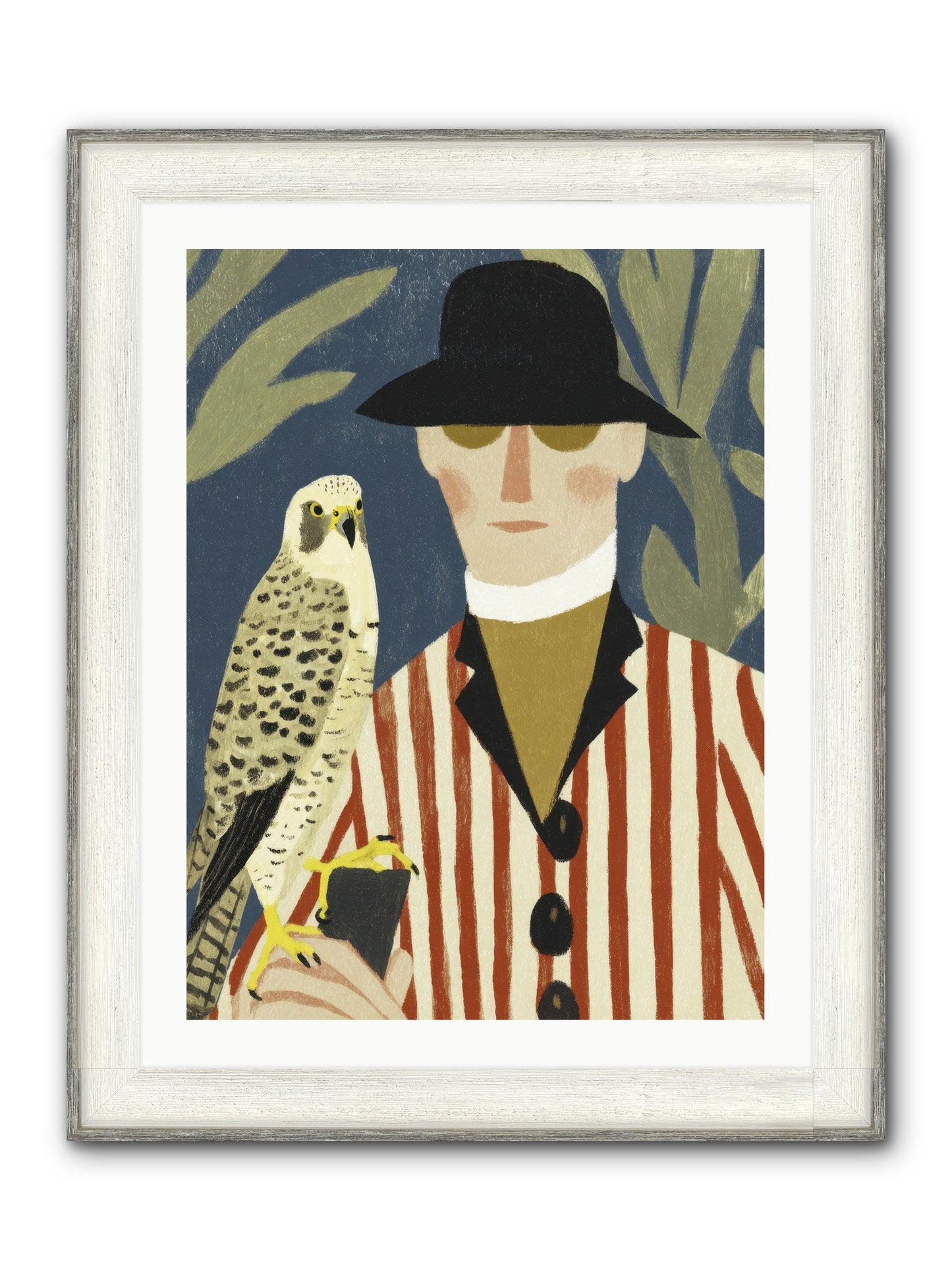 He Painted Birds From Memory Framed Print - Driftwood White 24x32