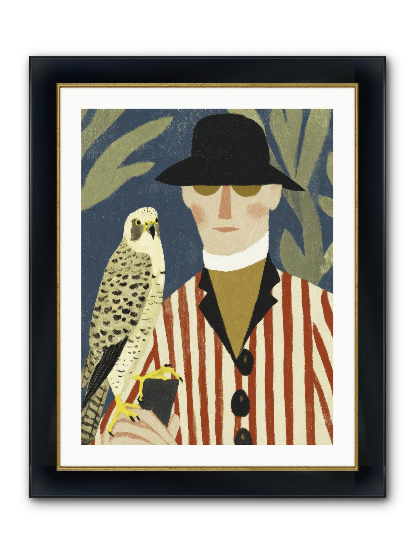 He Painted Birds From Memory Framed Print - Wide Black w/Gold 24x32